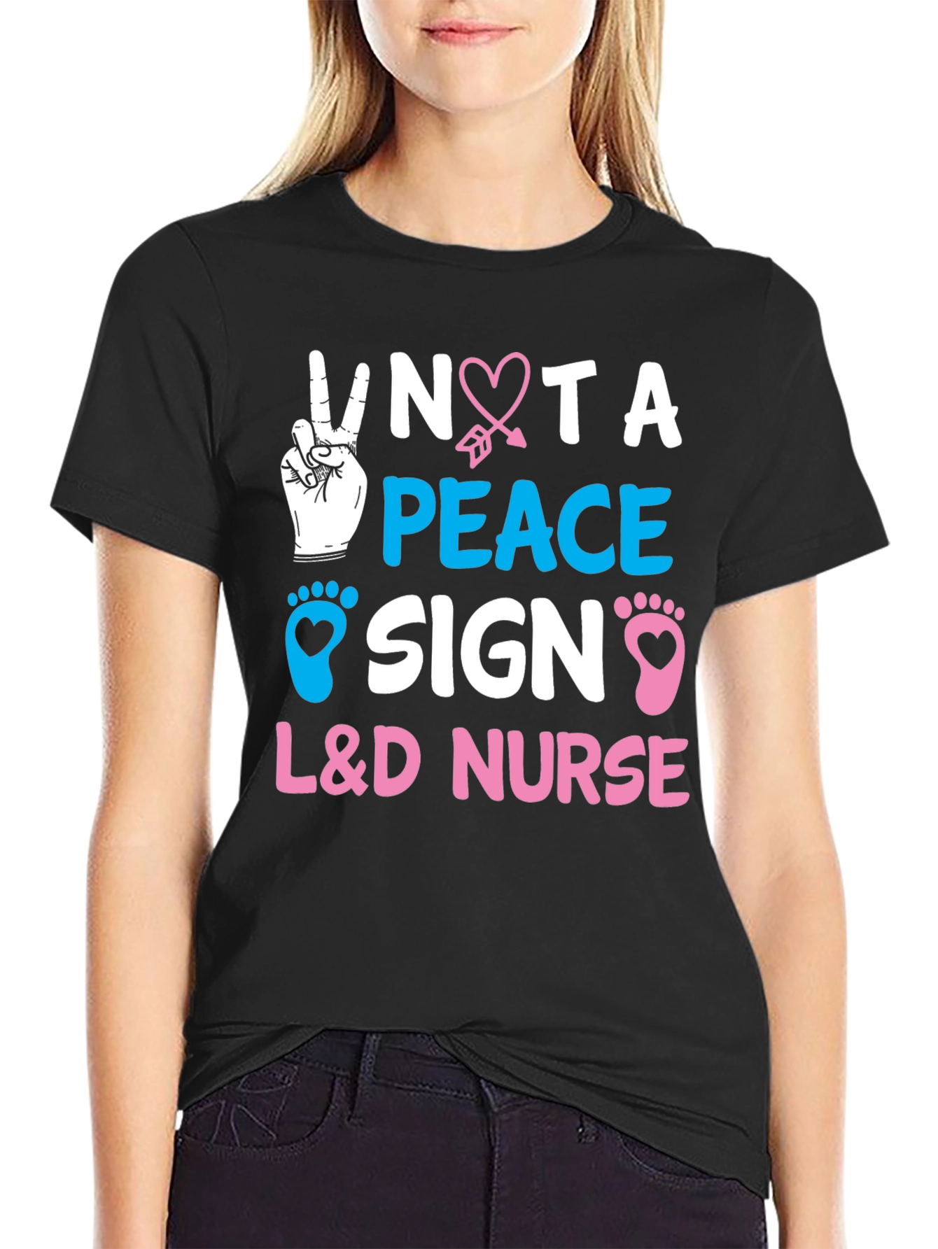 L&D Nurse - Peace Sign Graphic Tee