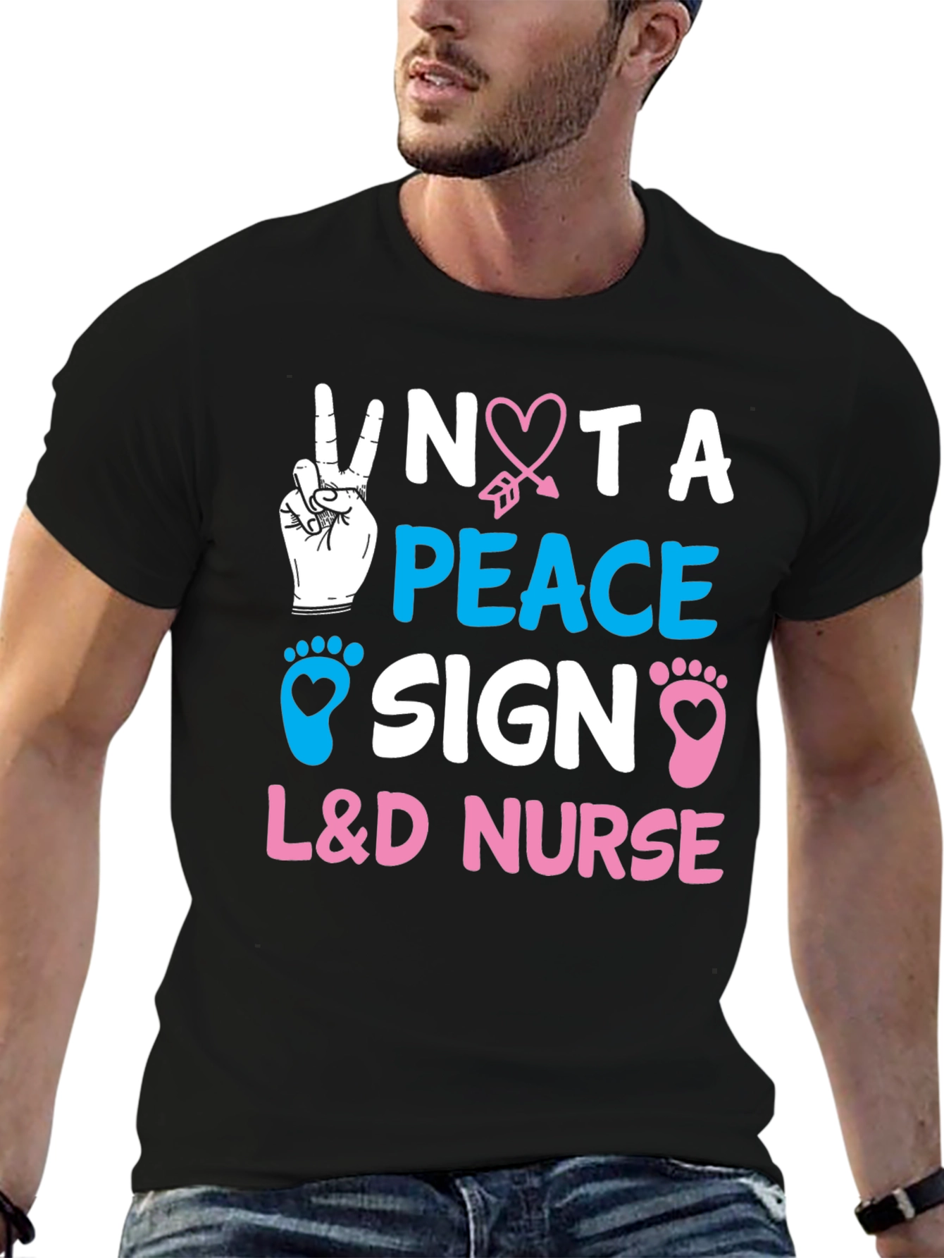L&D Nurse - Peace Sign Graphic Tee