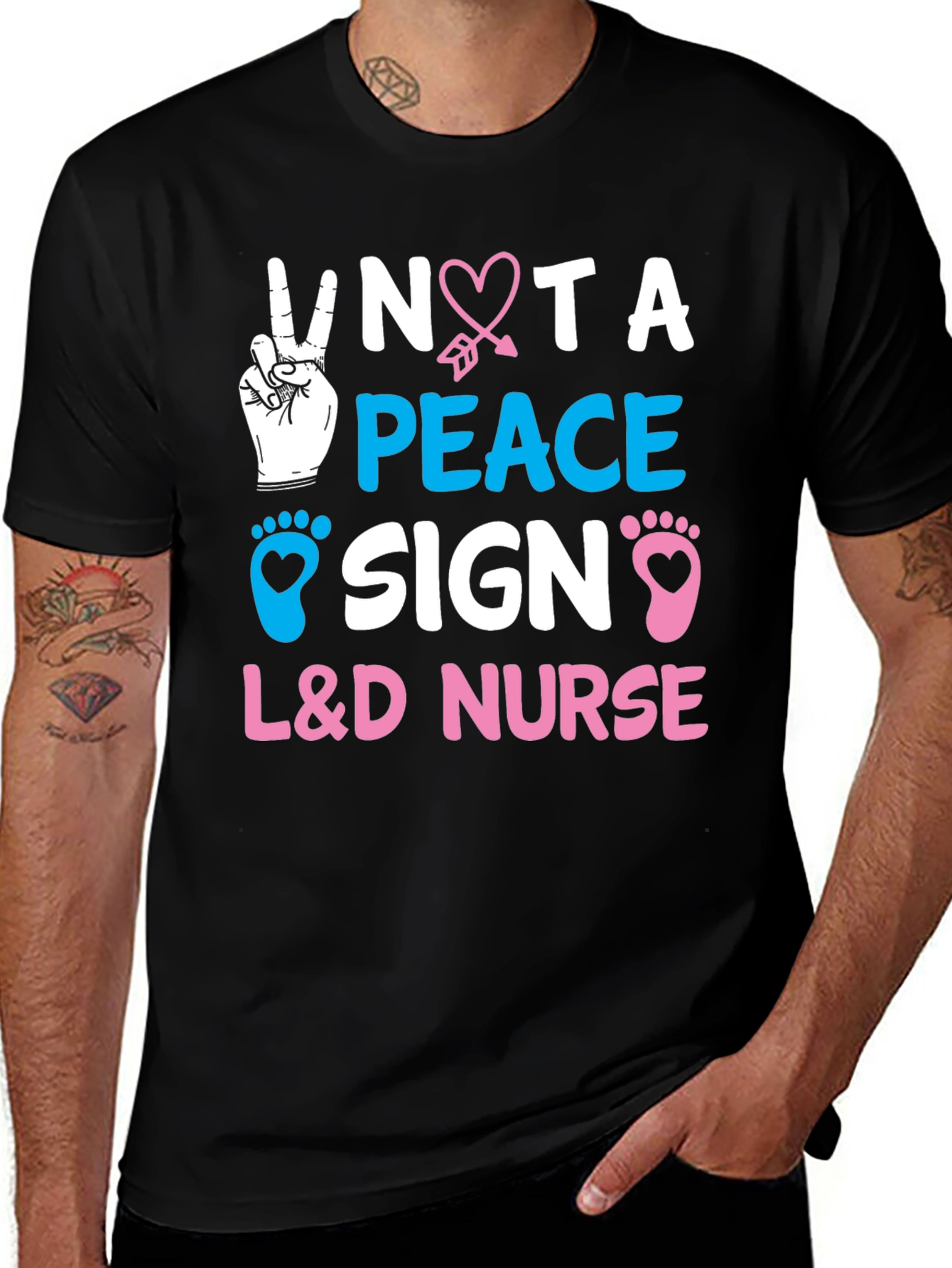 L&D Nurse - Peace Sign Graphic Tee