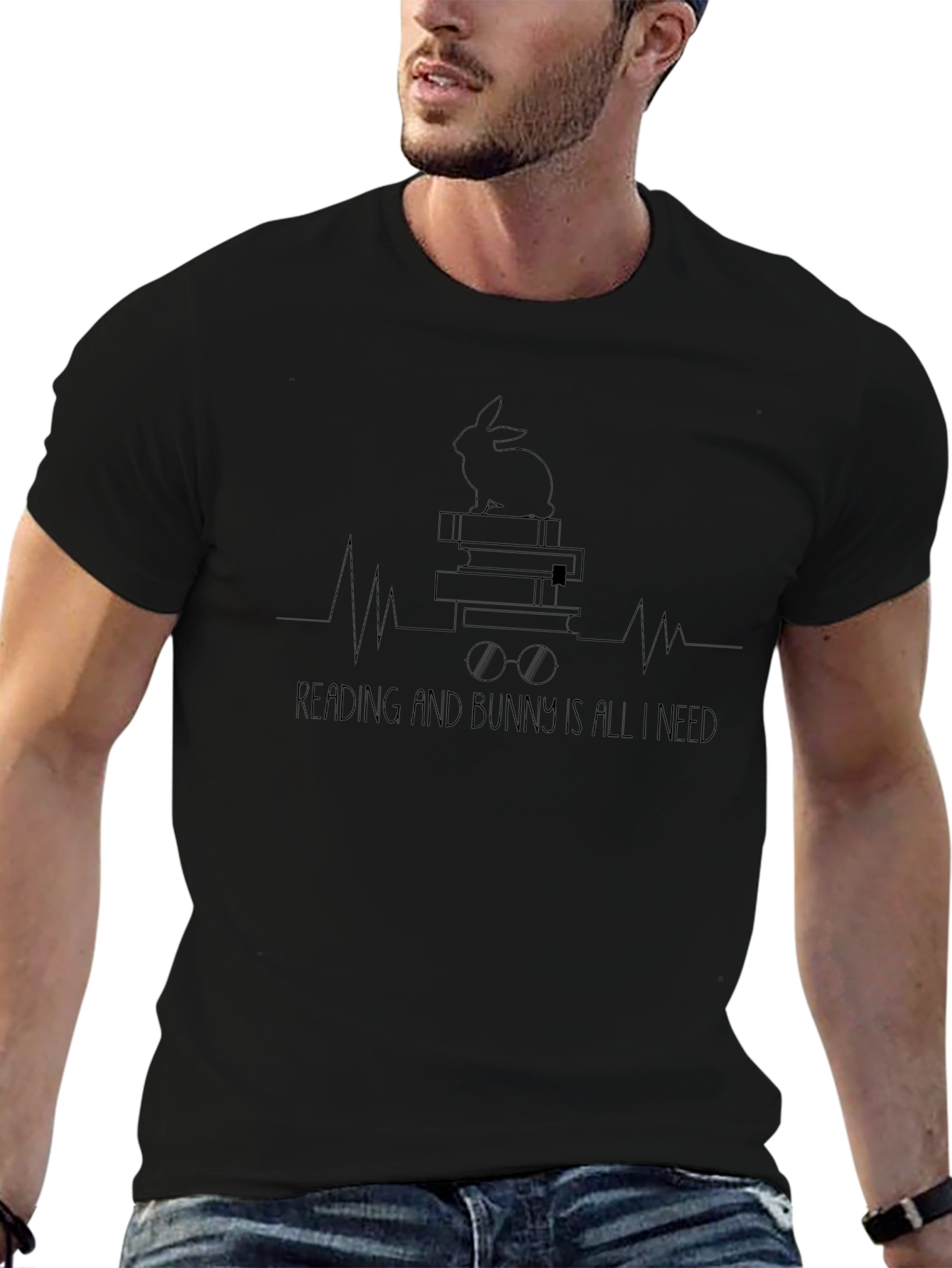 Reading and Bunny is All I Need Graphic T-Shirt
