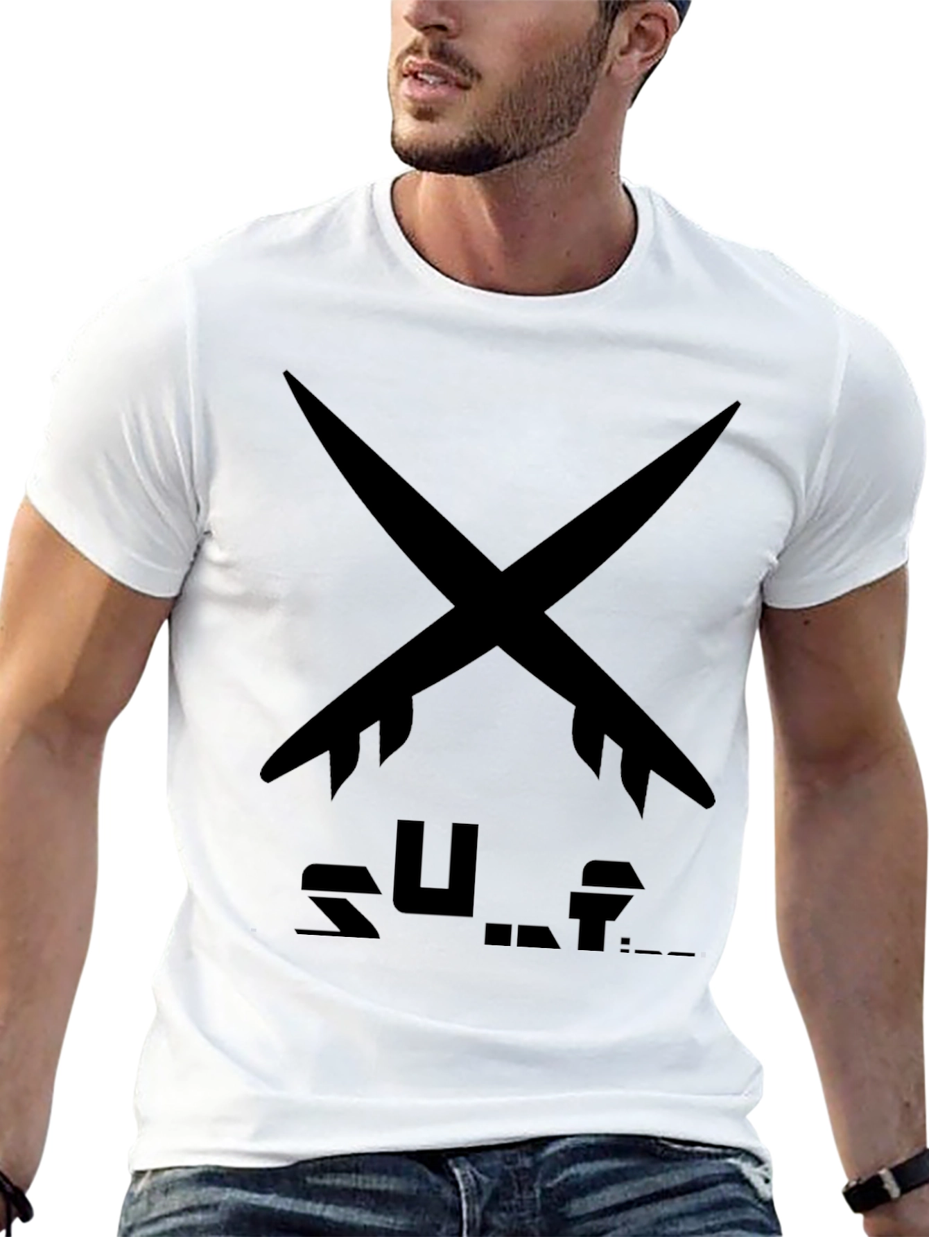 Surfboard Tee - Black Surf Design T-Shirt