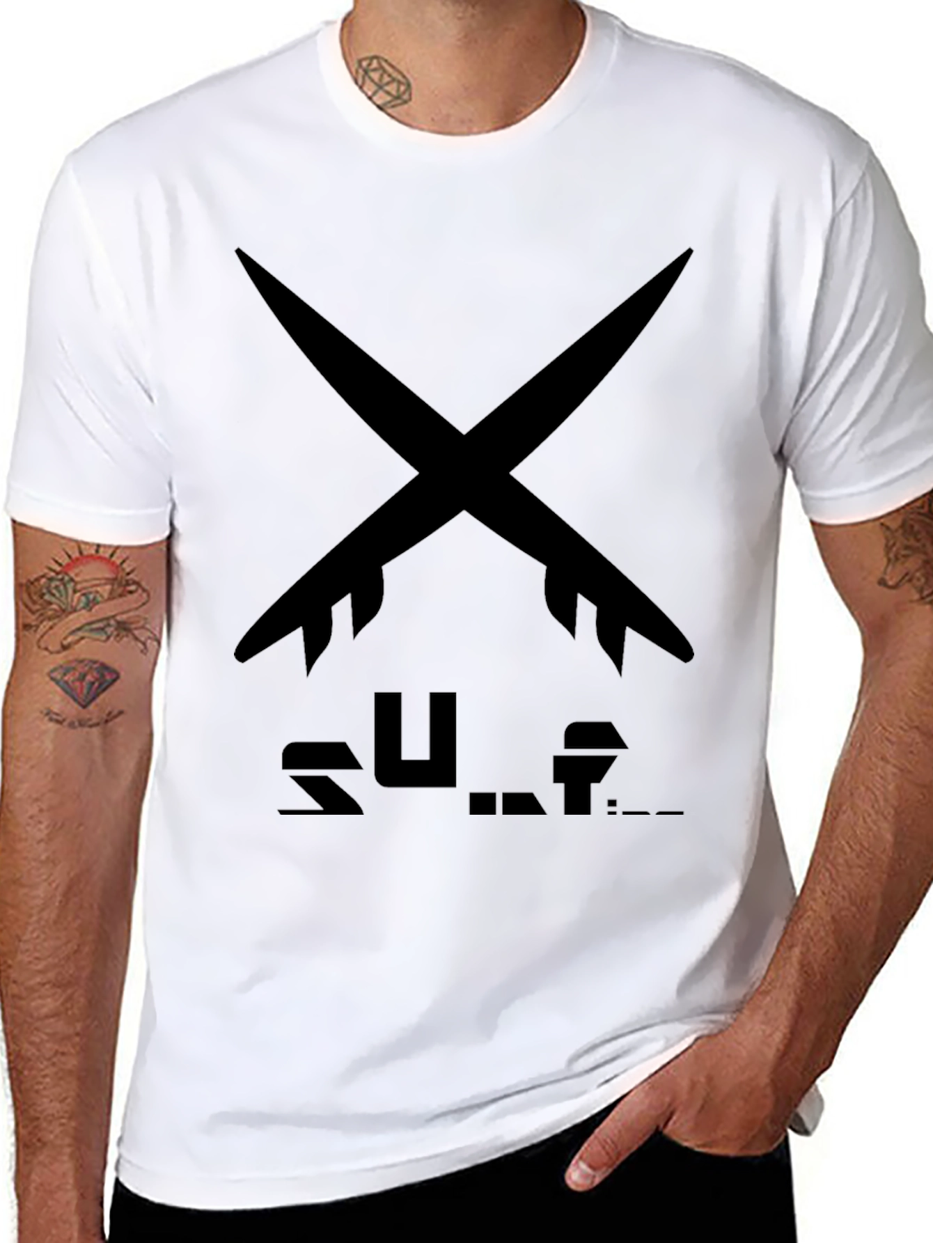 Surfboard Tee - Black Surf Design T-Shirt