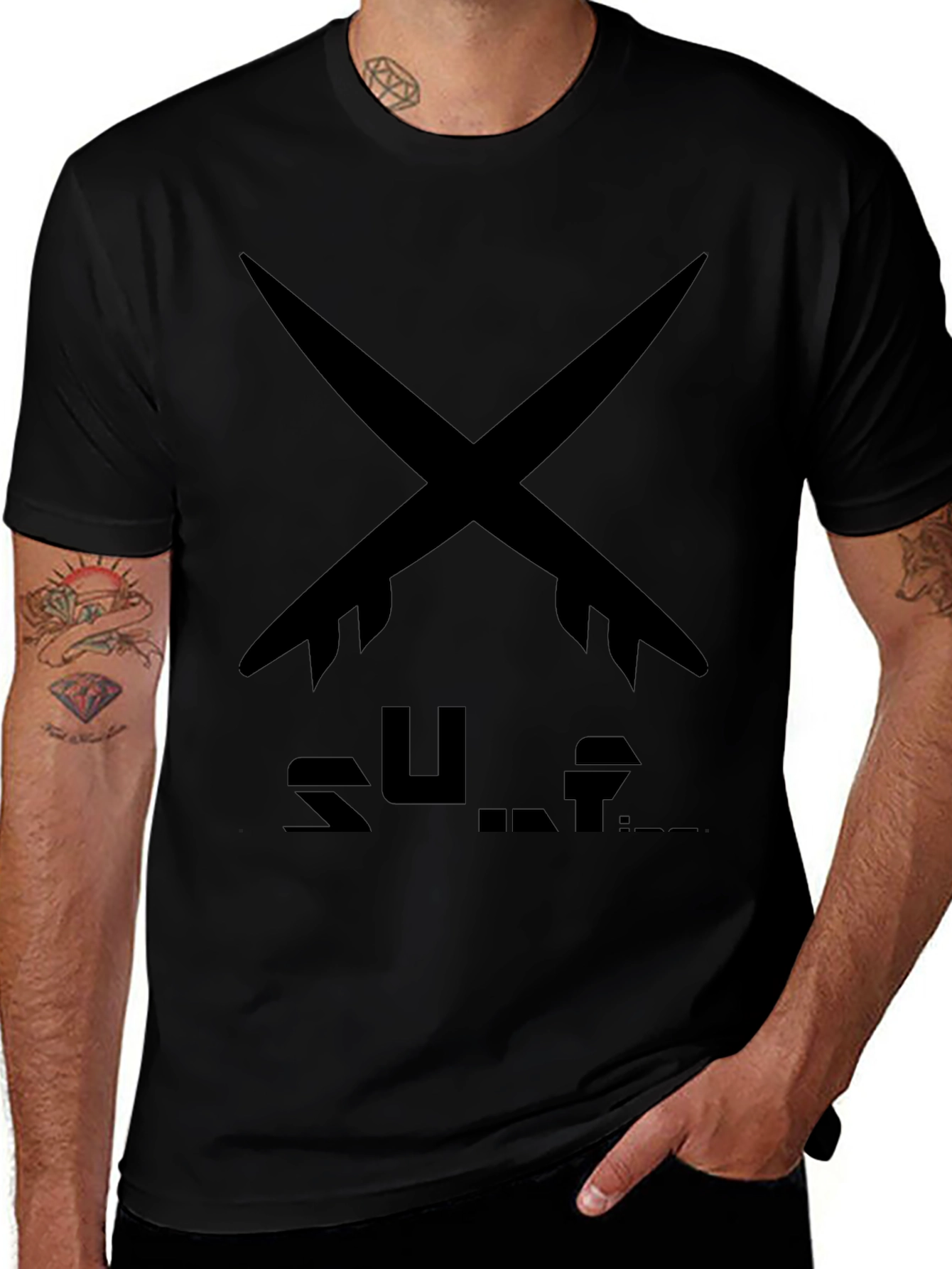 Surfboard Tee - Black Surf Design T-Shirt