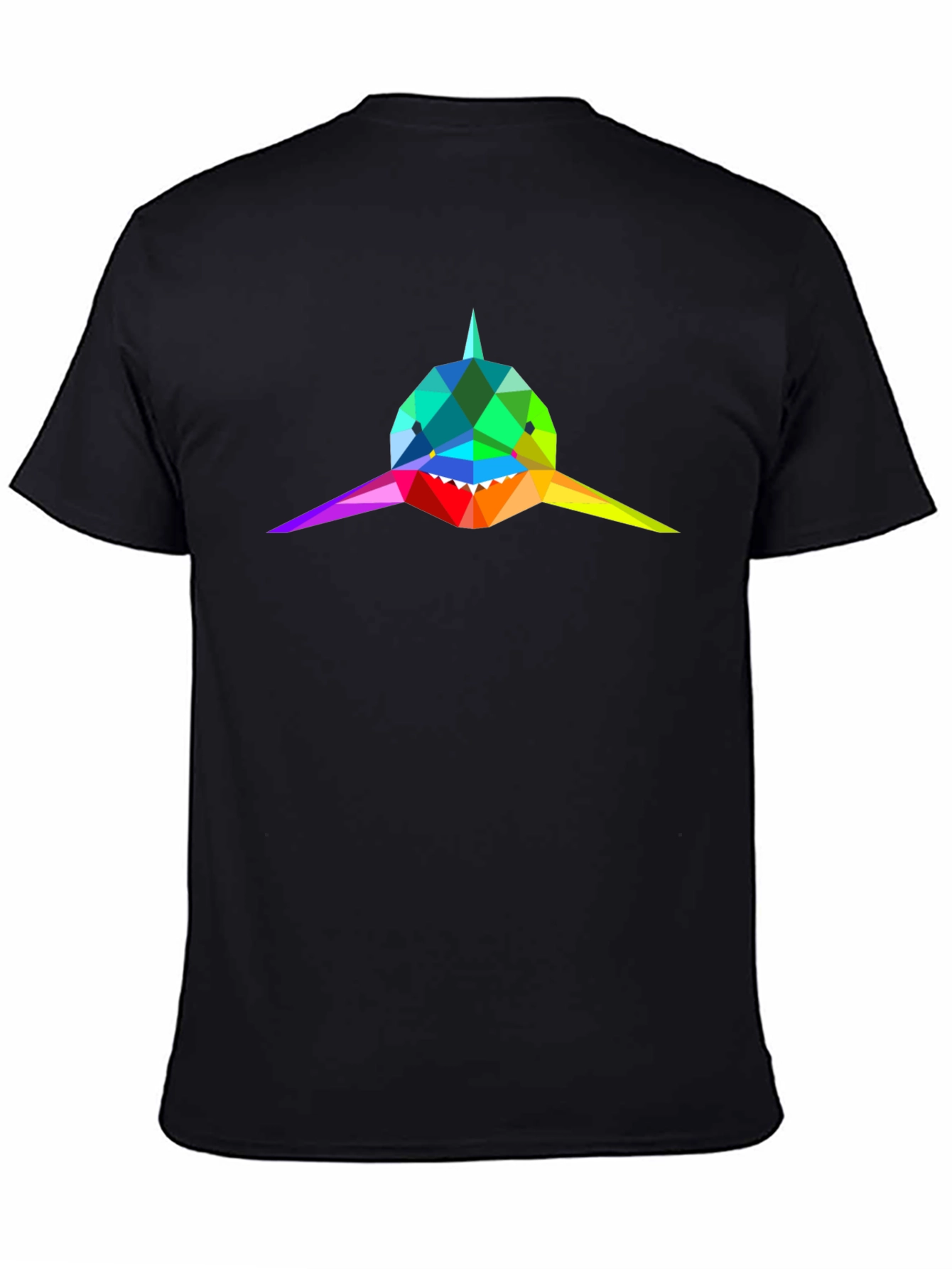 Geometric Shark Tee - Rainbow Design