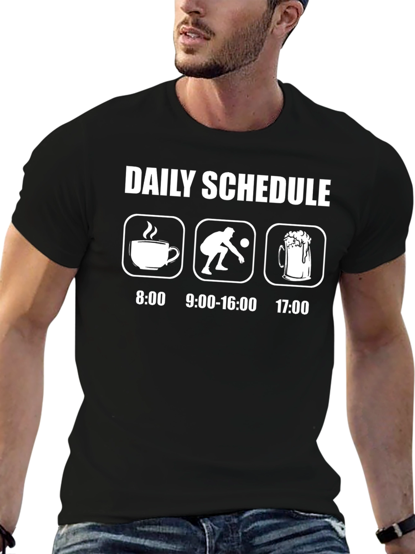 Daily Schedule Coffee Bowling Beer T-Shirt