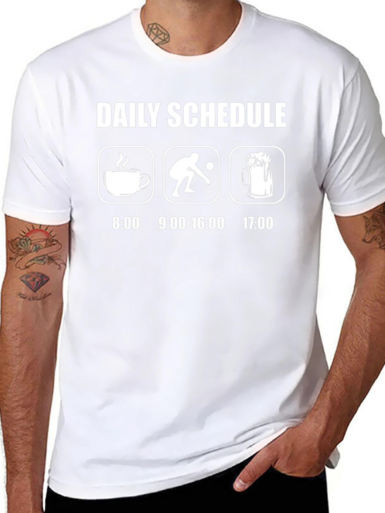 Daily Schedule Coffee Bowling Beer T-Shirt