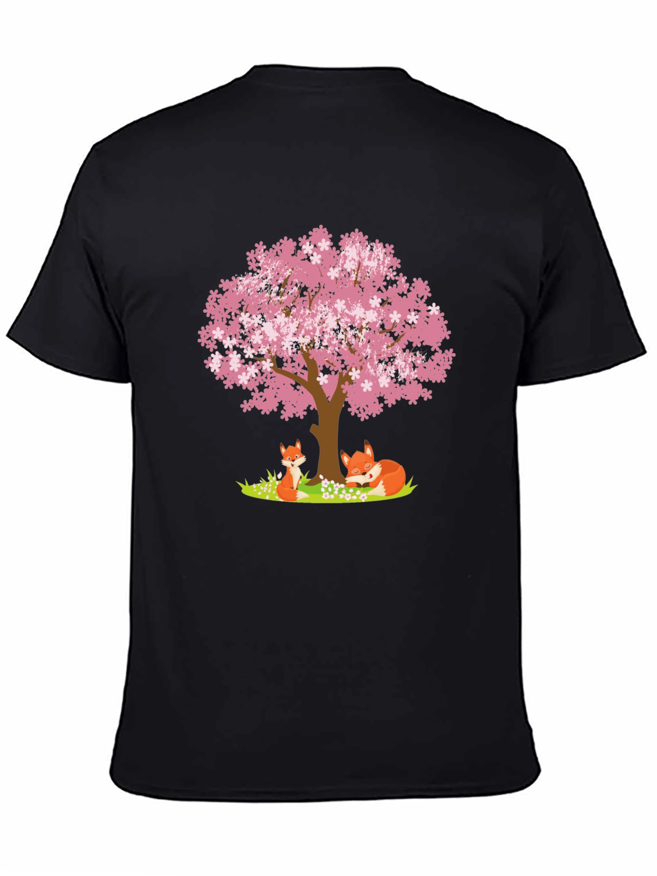 Fox & Cherry Blossom Tree Graphic Tee