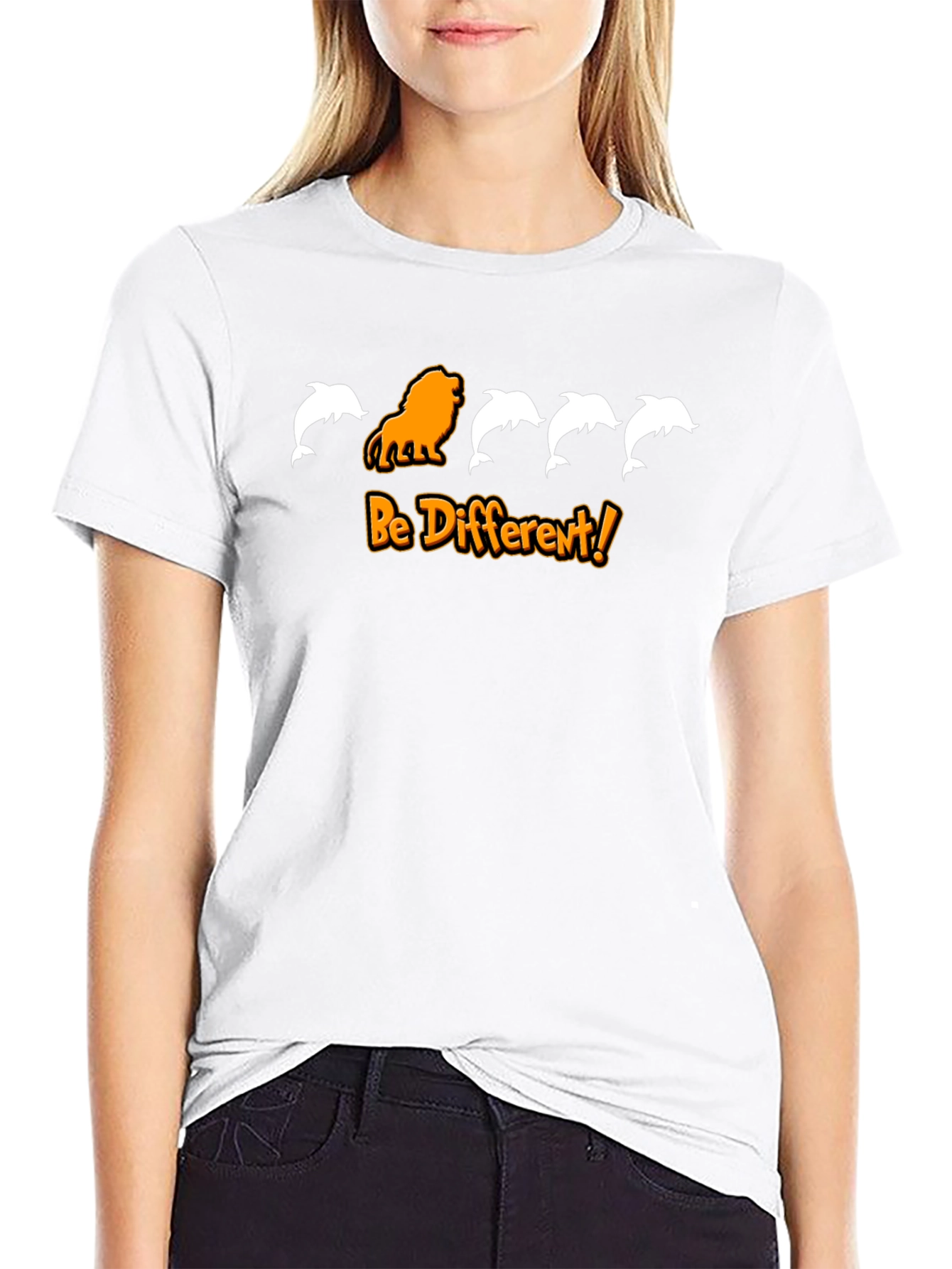 Be Different Graphic Tee - Lion and Dolphins