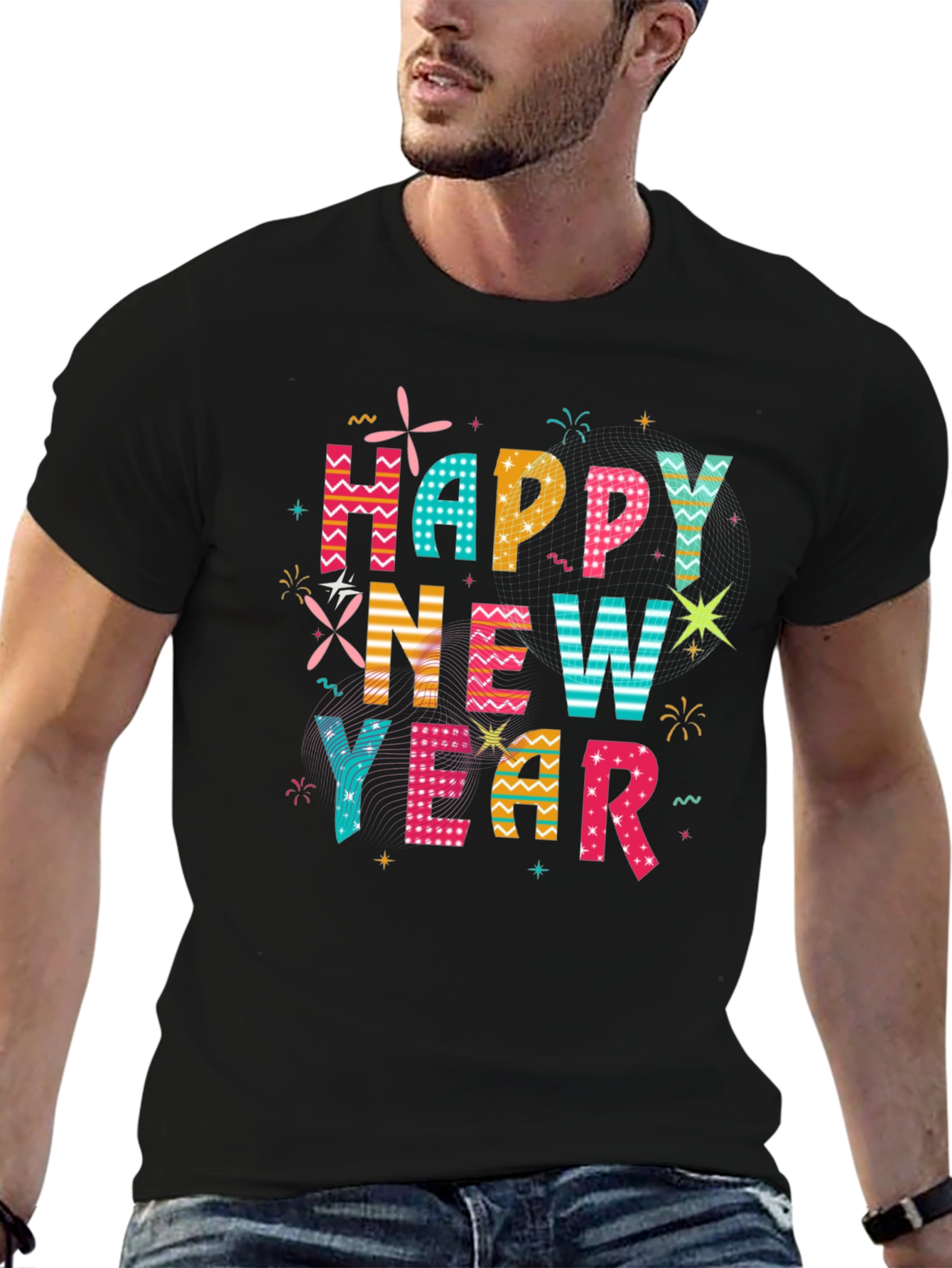 Happy New Year Graphic T-Shirt - Festive Holiday Tee