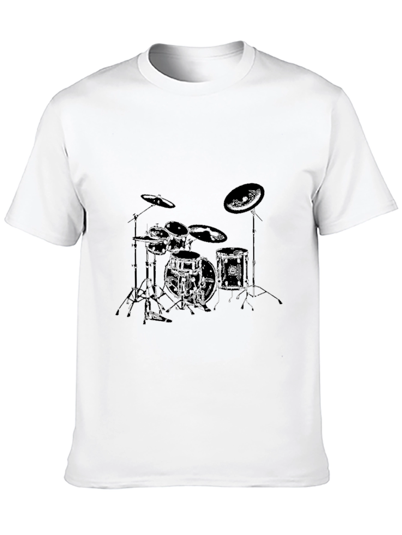 Drum Set Graphic Tee - Musicians Black T-Shirt