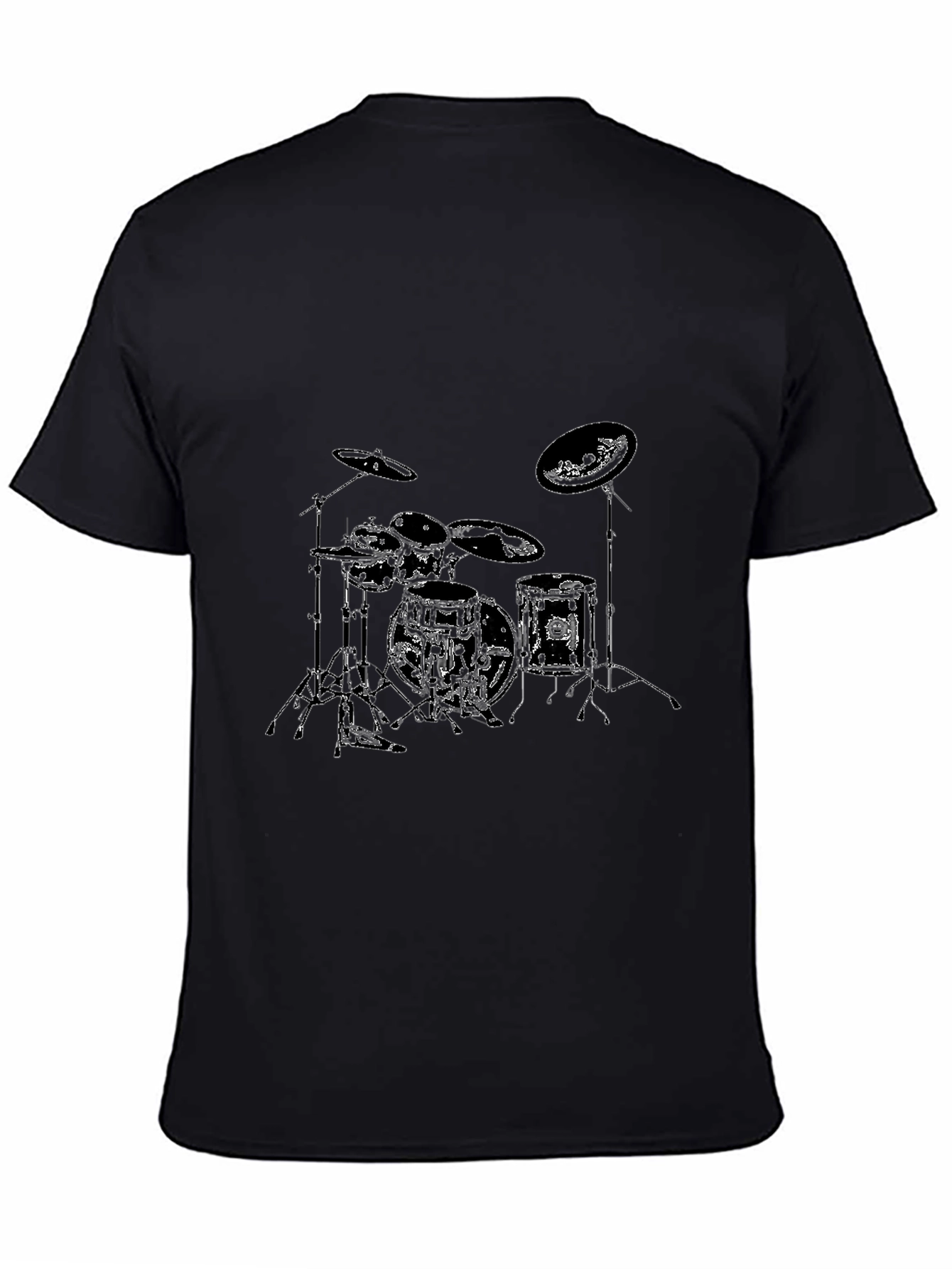 Drum Set Graphic Tee - Musicians Black T-Shirt