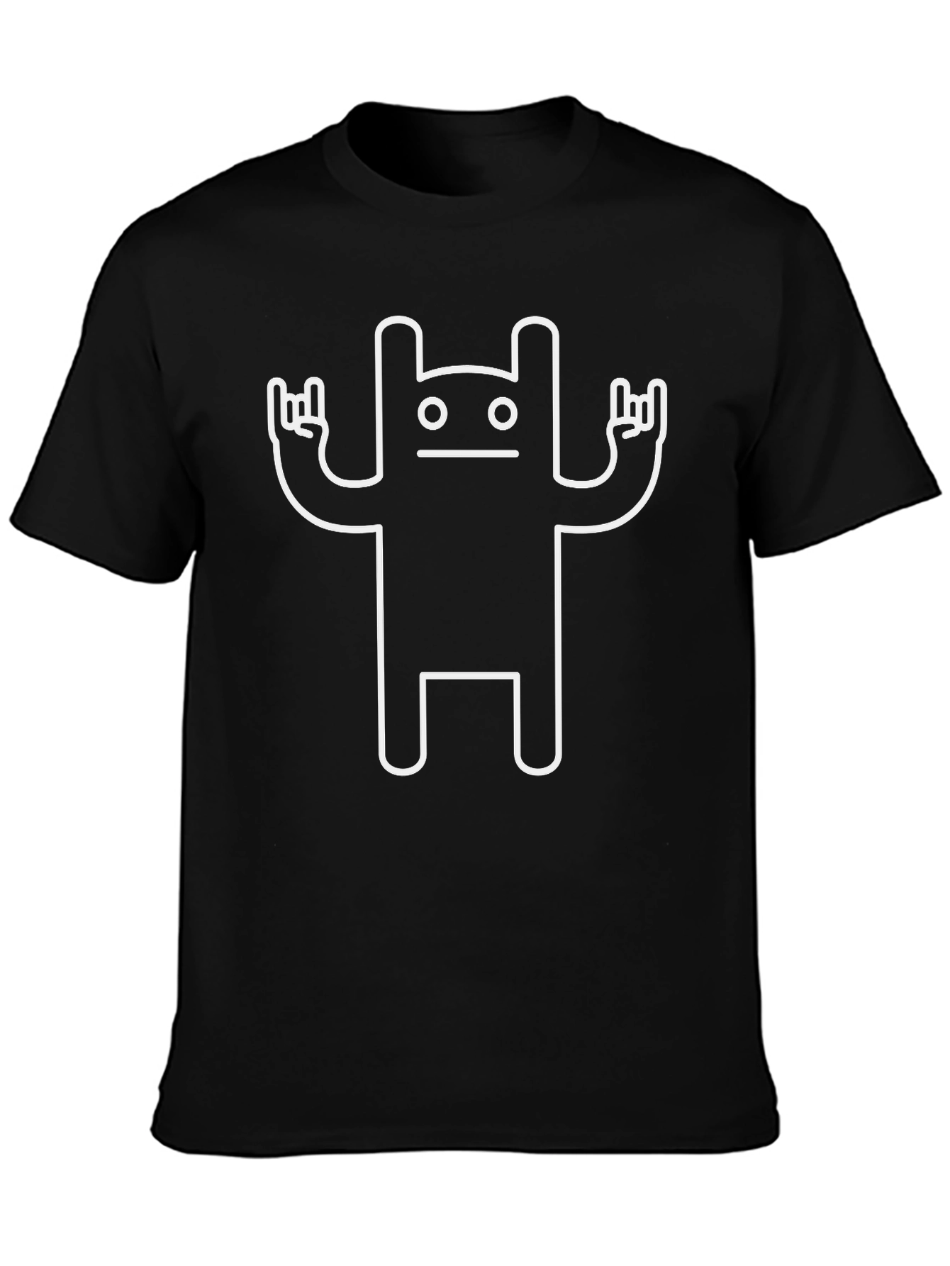 Cool Rock On Monster Graphic Black T-Shirt
