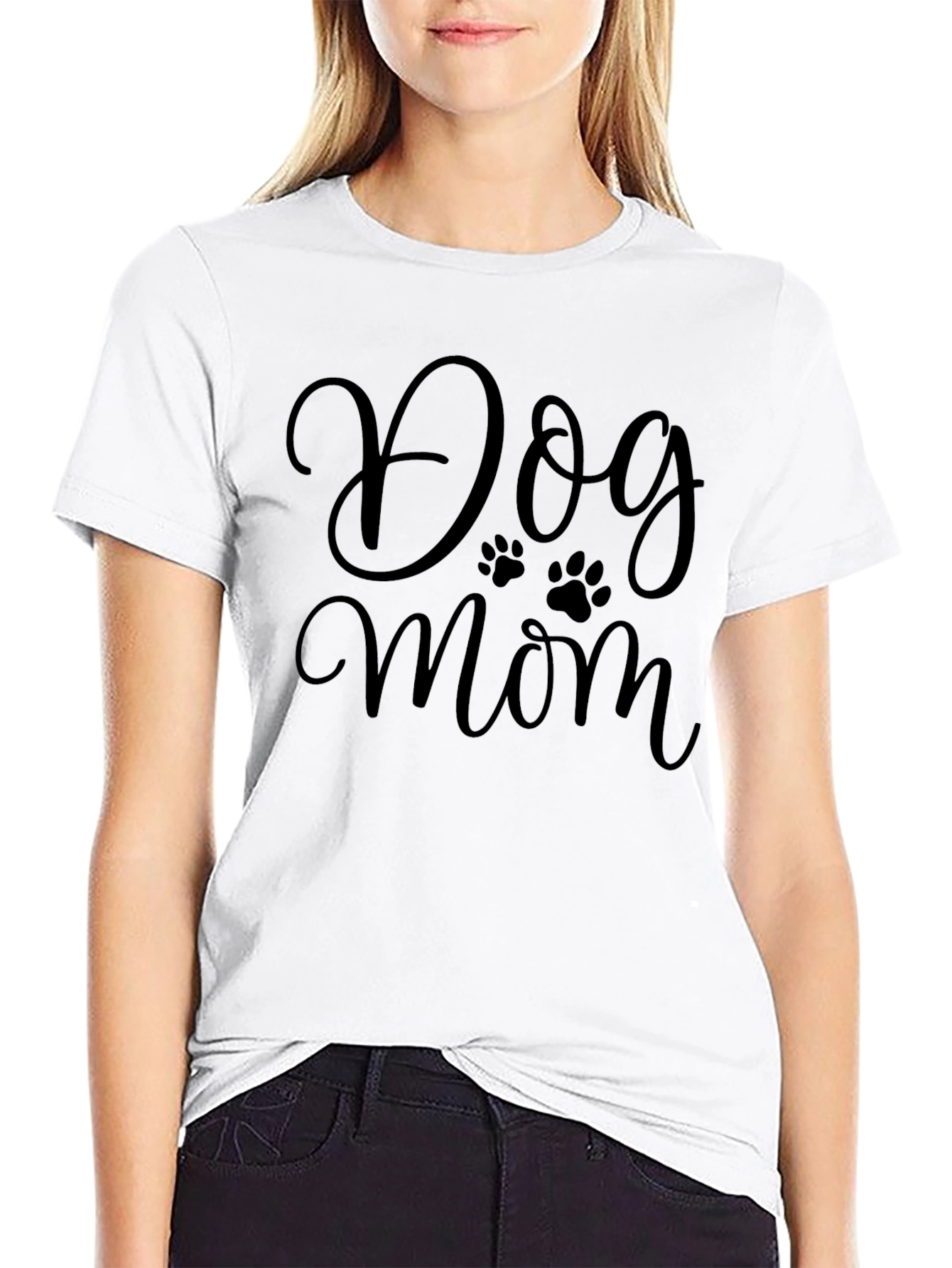 Dog Mom Black Graphic T-Shirt