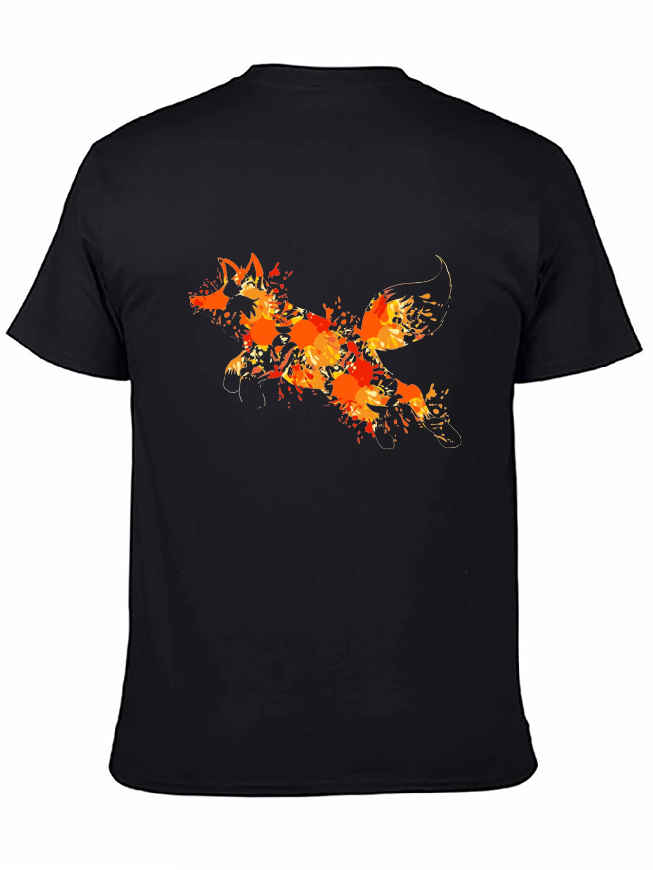 Fiery Fox Graphic Tee - Black Cotton Blend