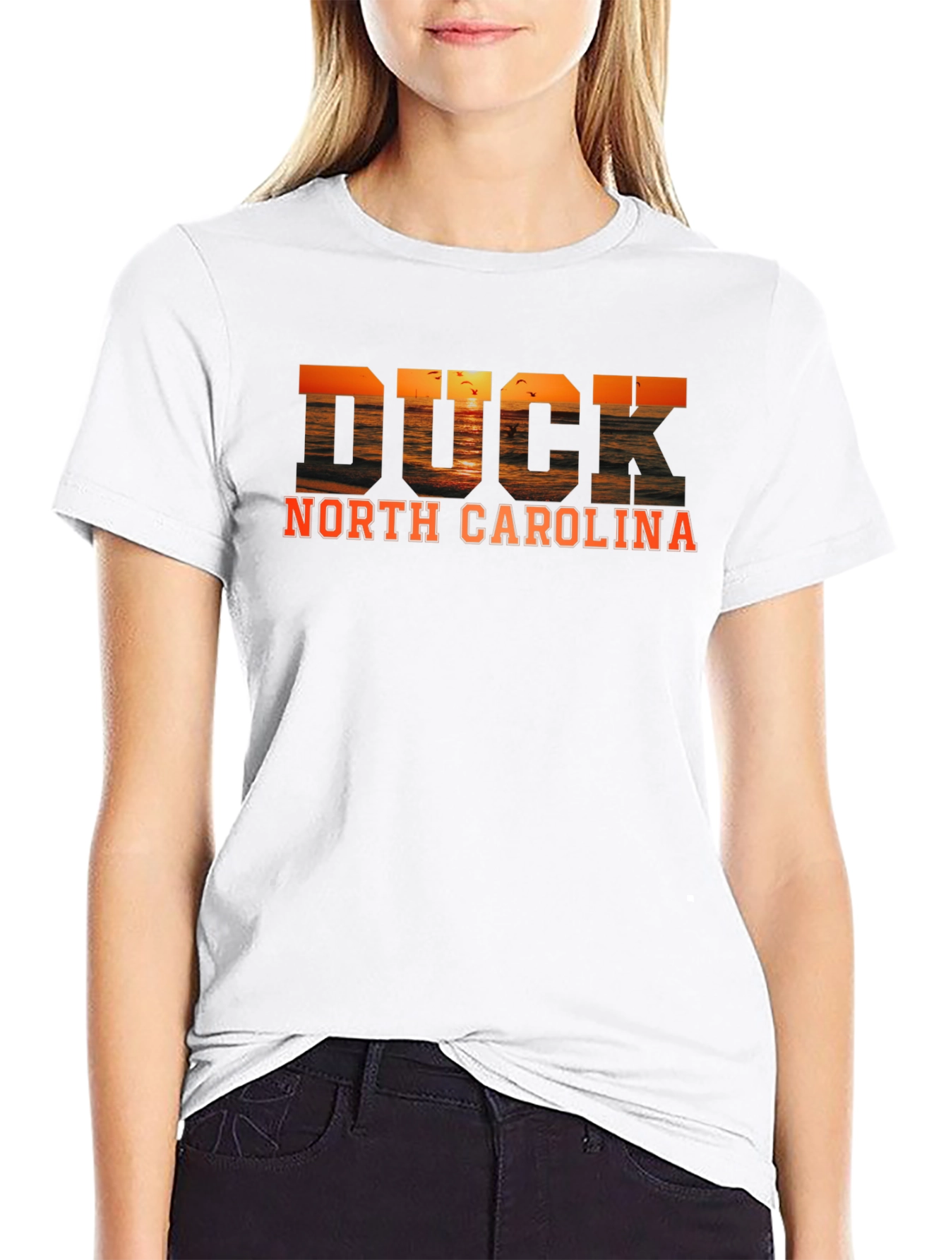 Duck North Carolina Sunset Graphic T-Shirt