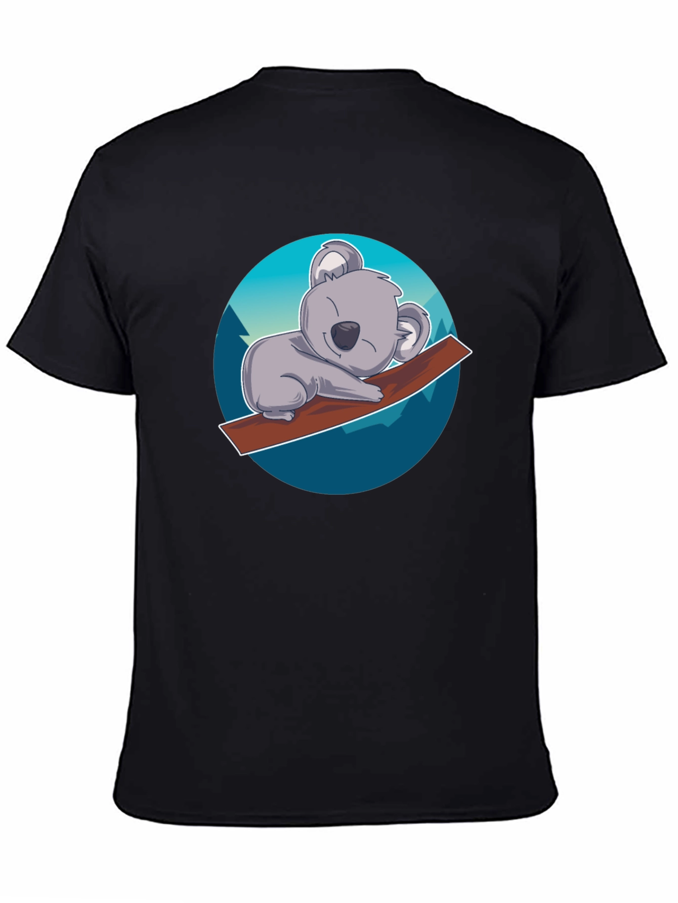 Cute Koala on Branch T-Shirt - Black
