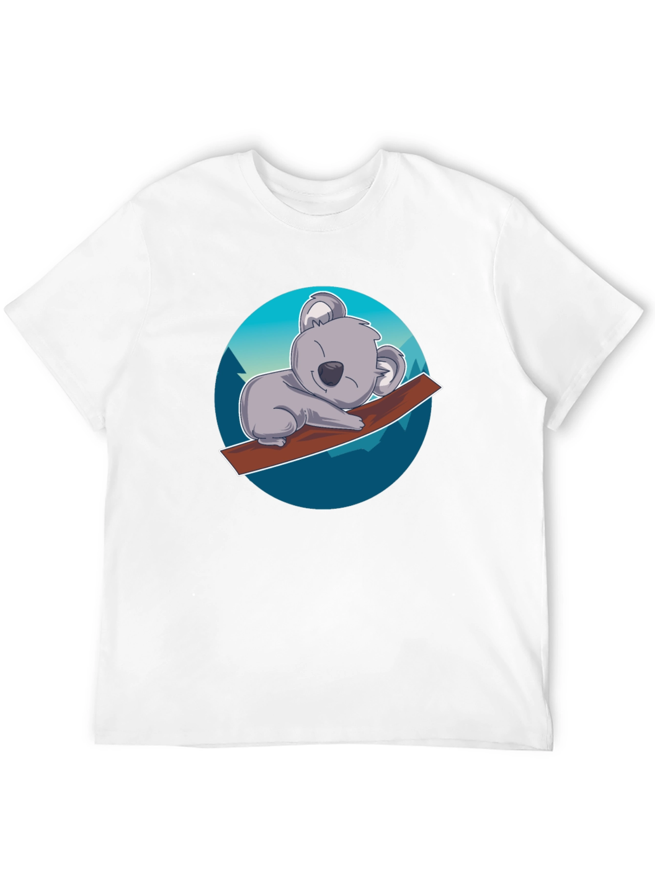 Cute Koala on Branch T-Shirt - Black