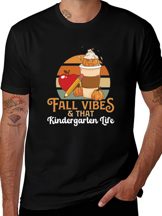 Fall Vibes Kindergarten Life T-Shirt