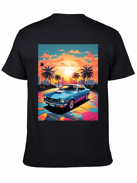 Retro Car Sunset Graphic Tee