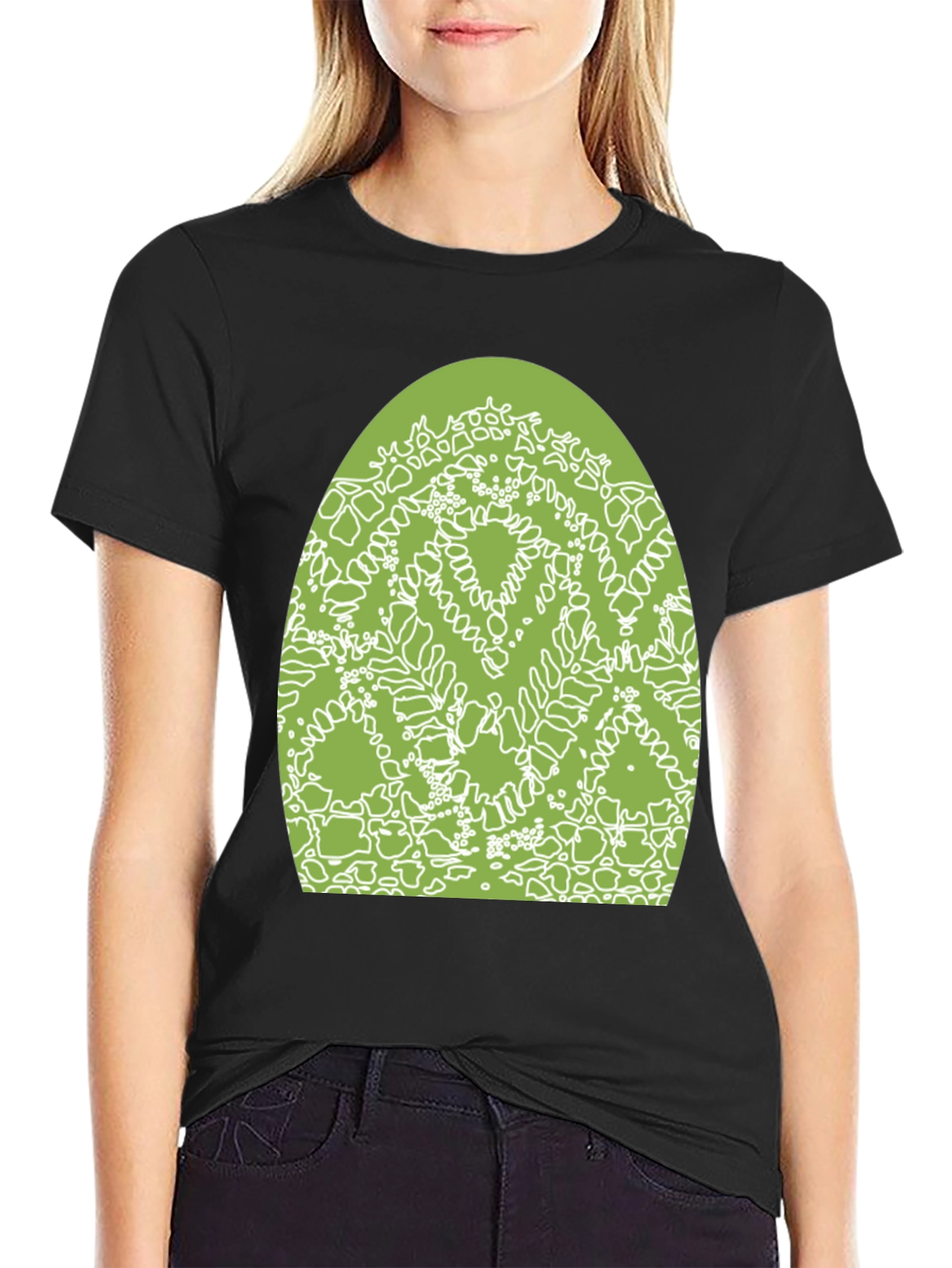 Modern Graphic Tee - Abstract Green Design