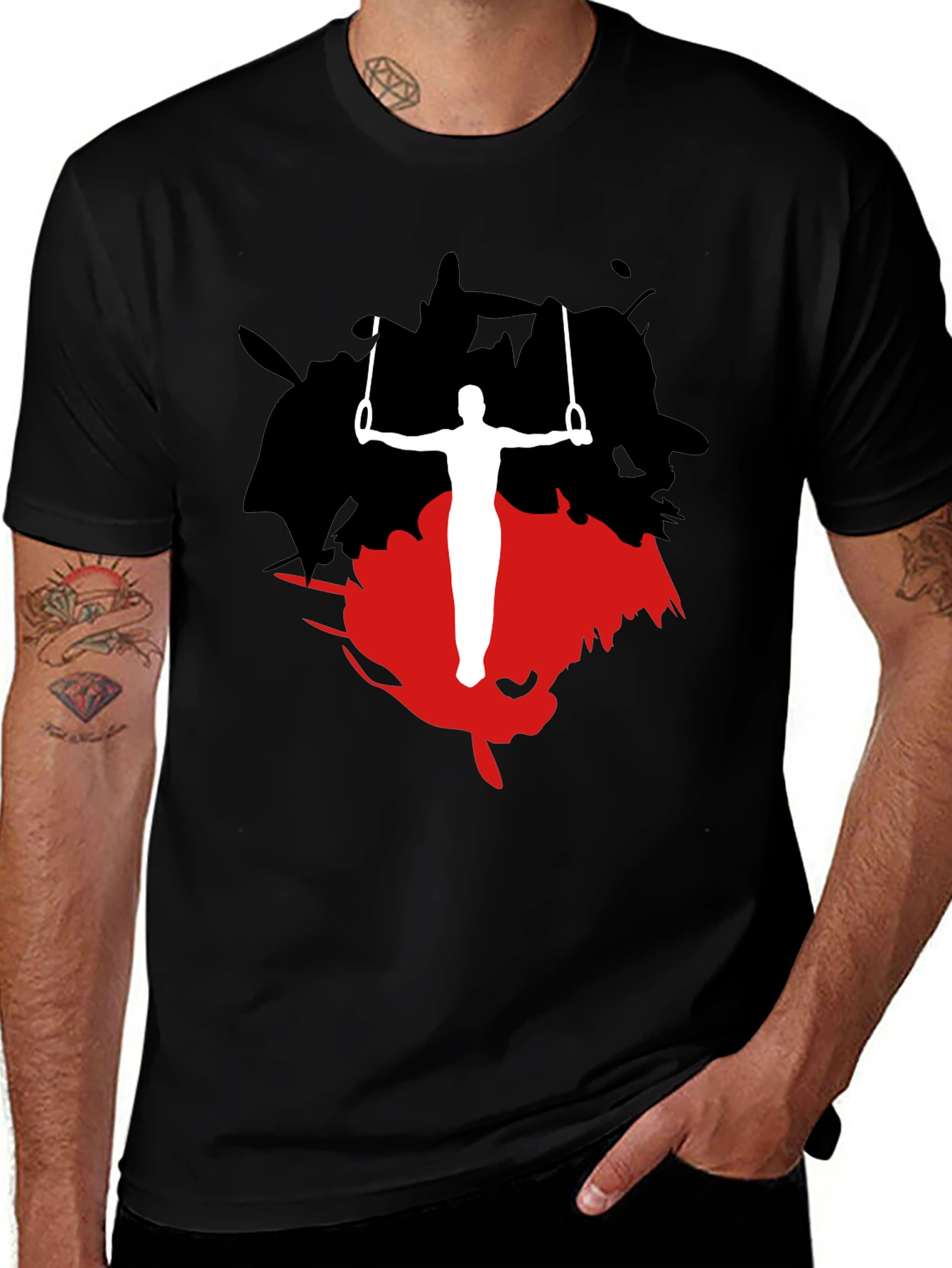 Gymnast Rings Graphic Tee - Black