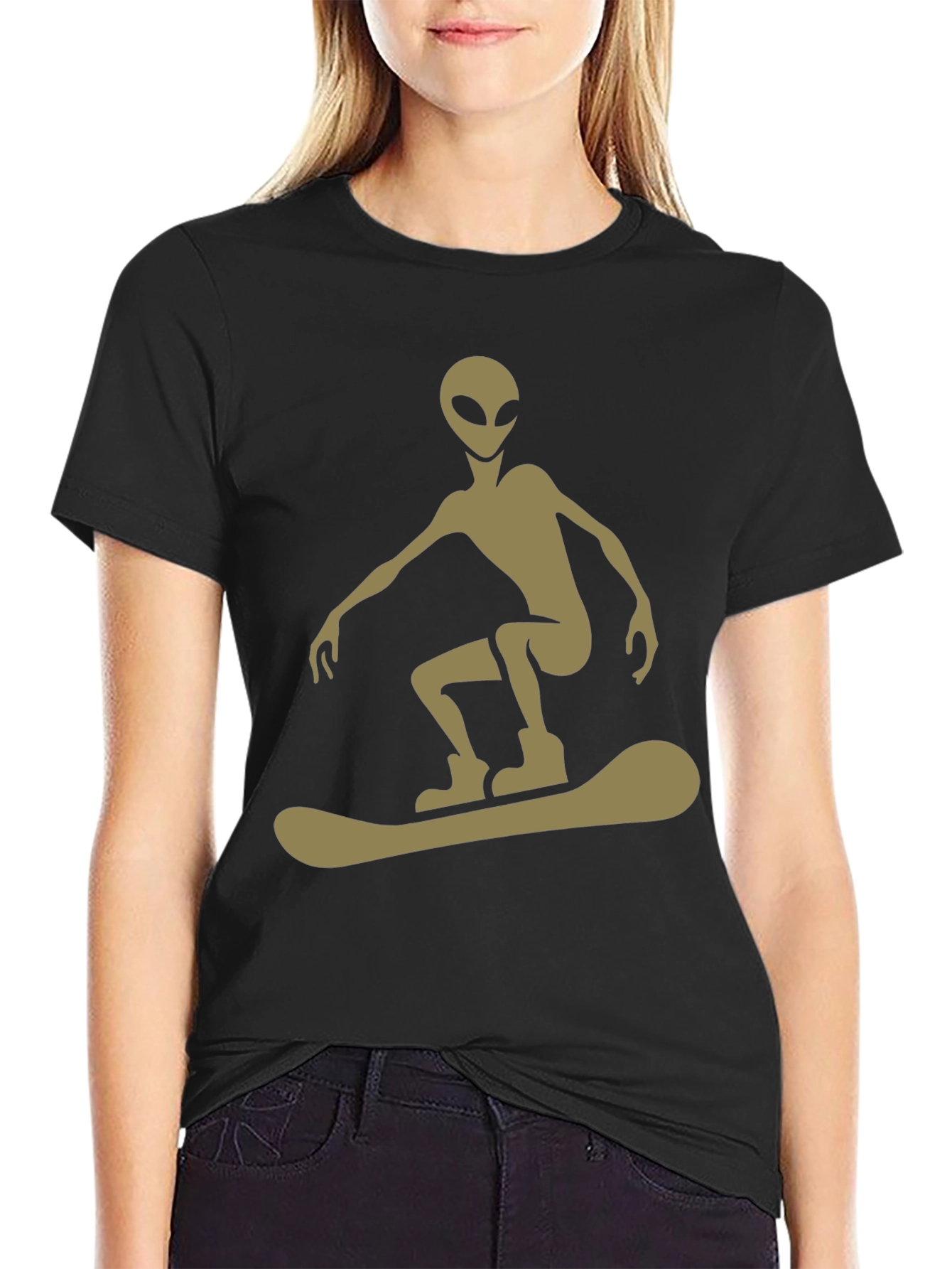Alien Snowboarder Graphic Tee - Unique Style