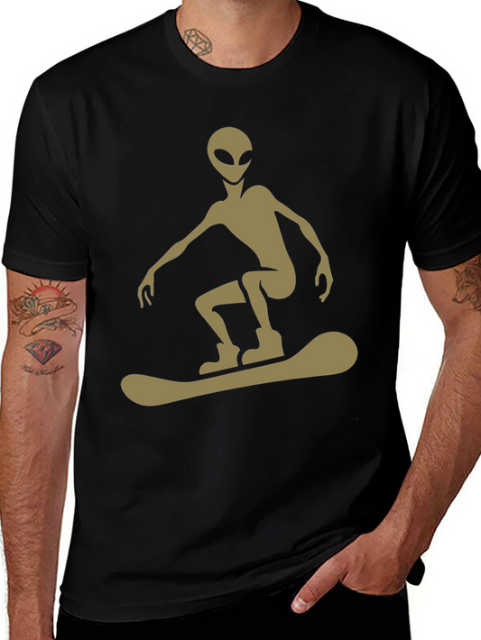 Alien Snowboarder Graphic Tee - Unique Style