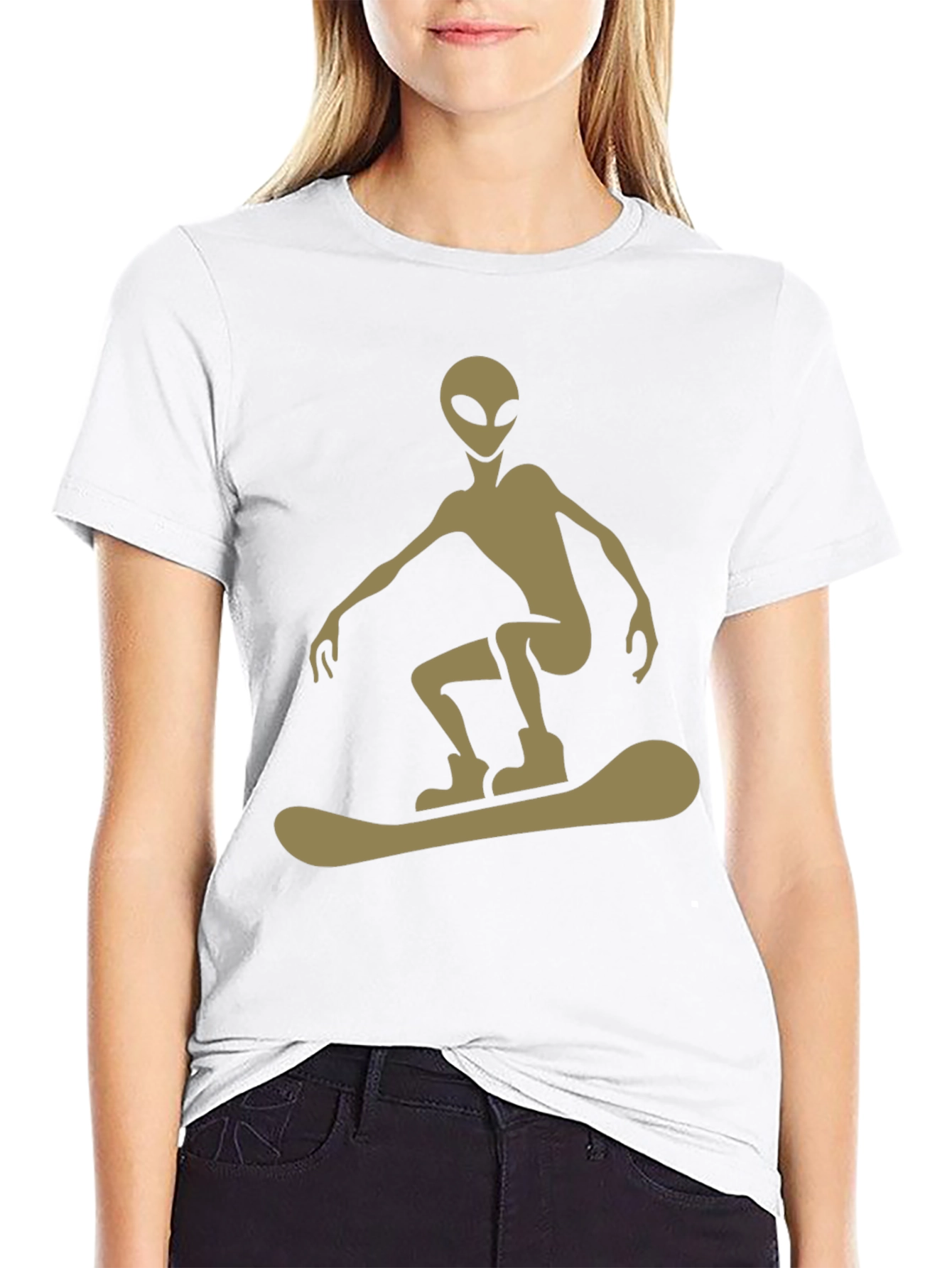 Alien Snowboarder Graphic Tee - Unique Style