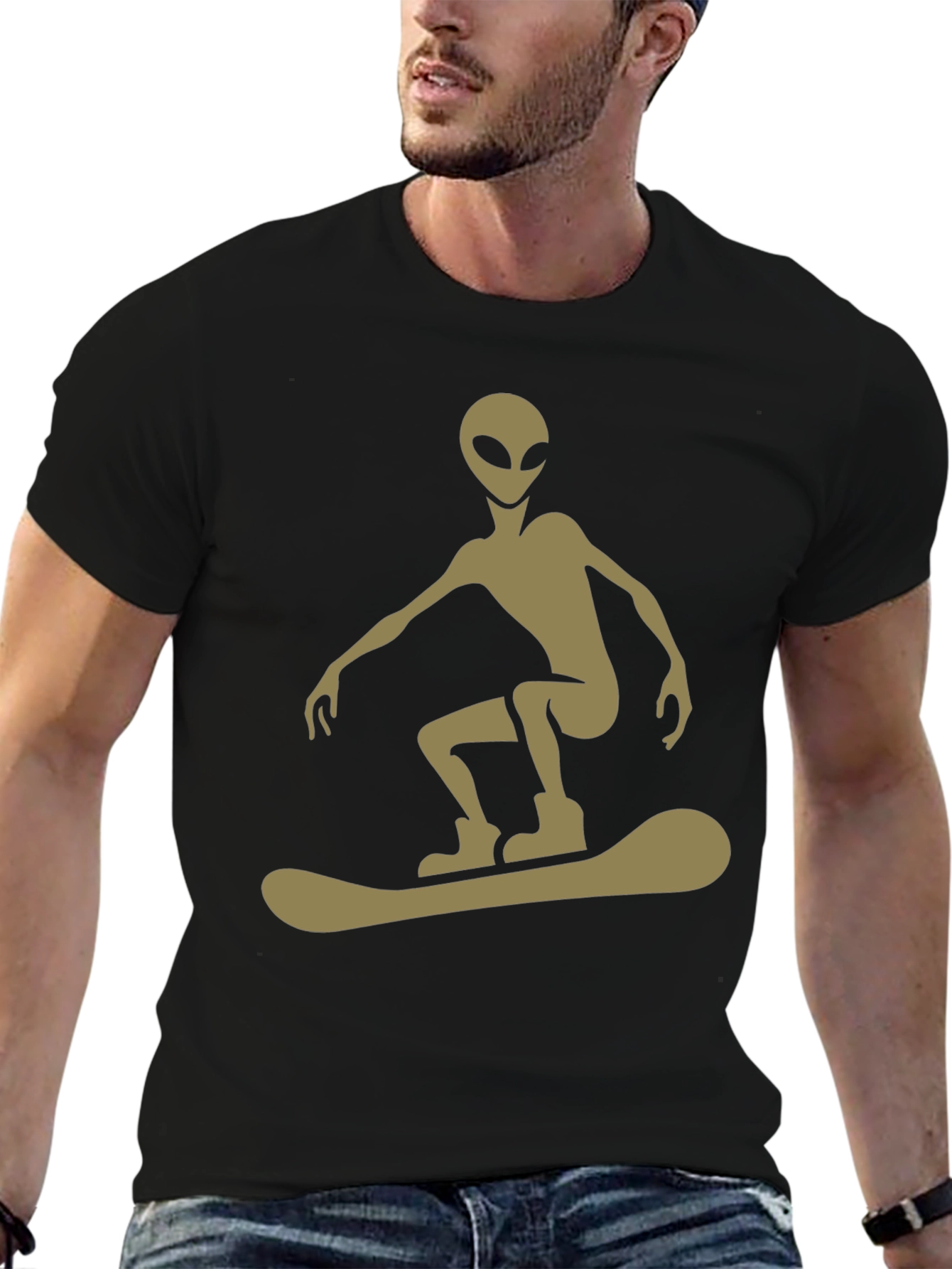 Alien Snowboarder Graphic Tee - Unique Style