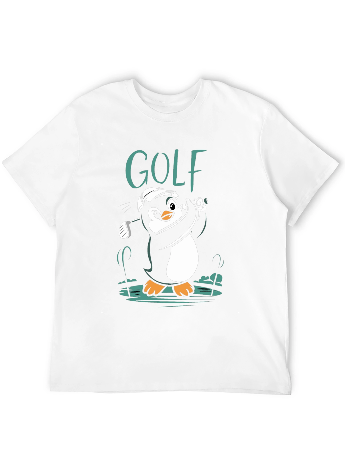 Golf Penguin Graphic Tee - Black Cotton Shirt