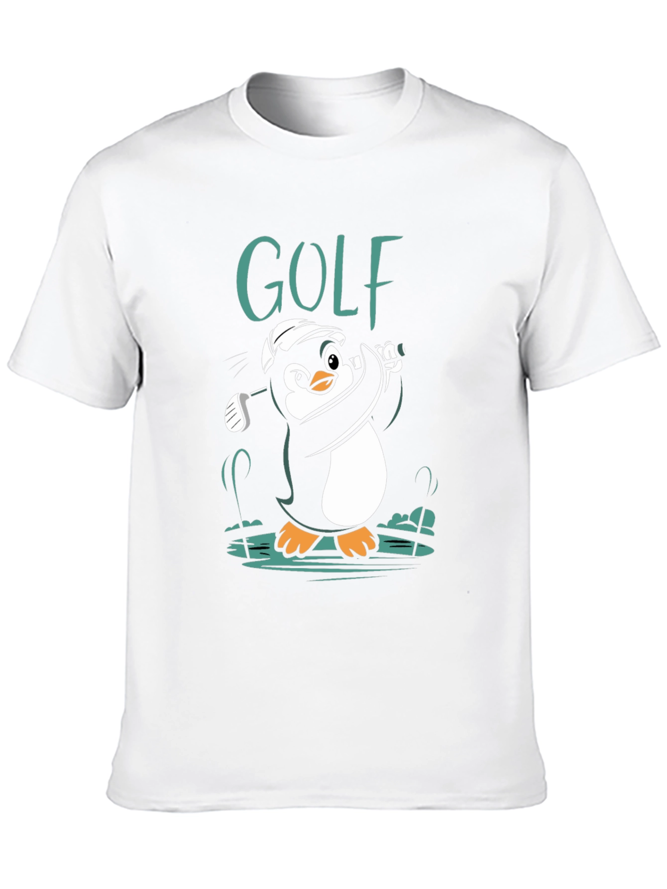 Golf Penguin Graphic Tee - Black Cotton Shirt