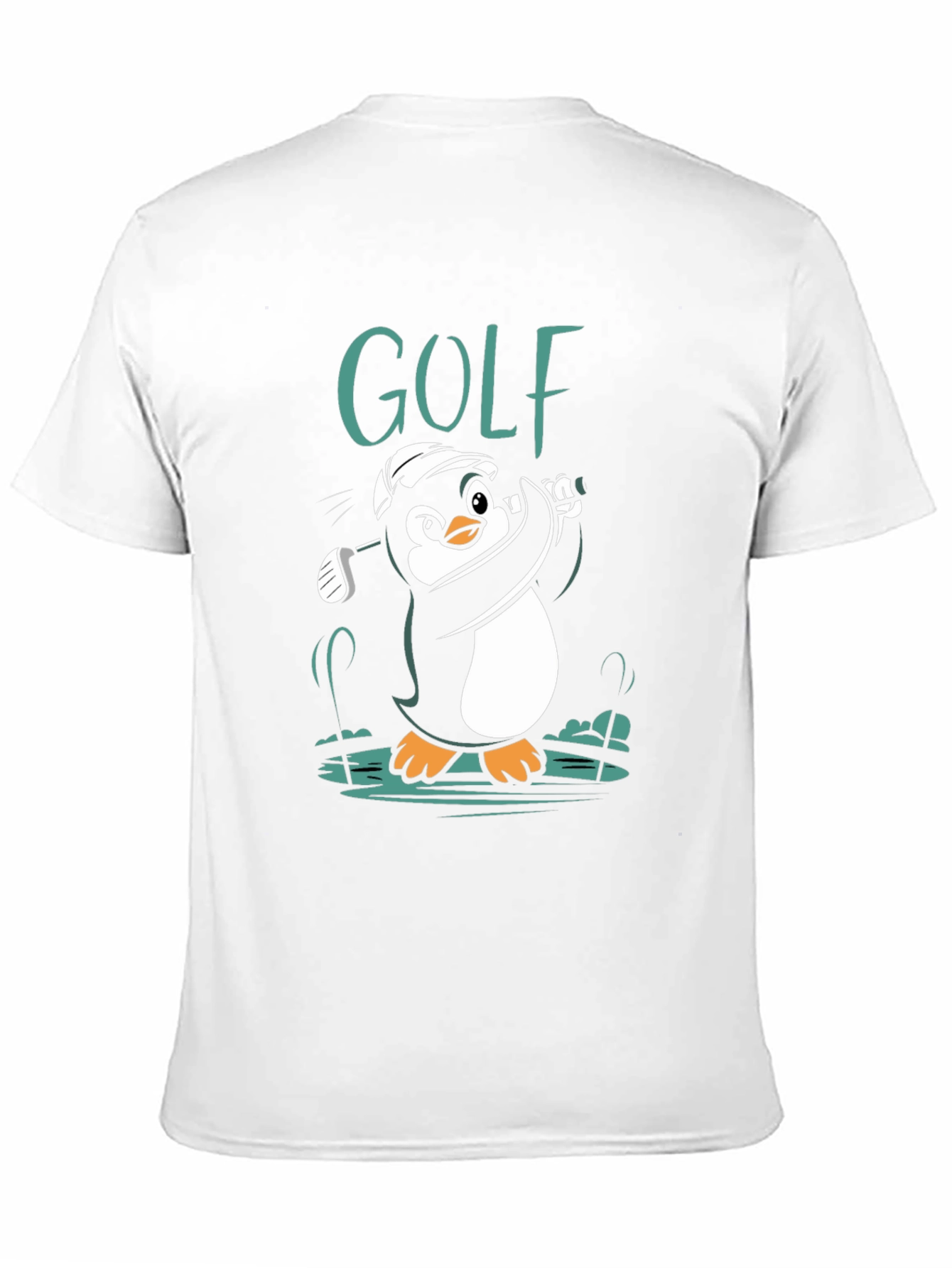 Golf Penguin Graphic Tee - Black Cotton Shirt