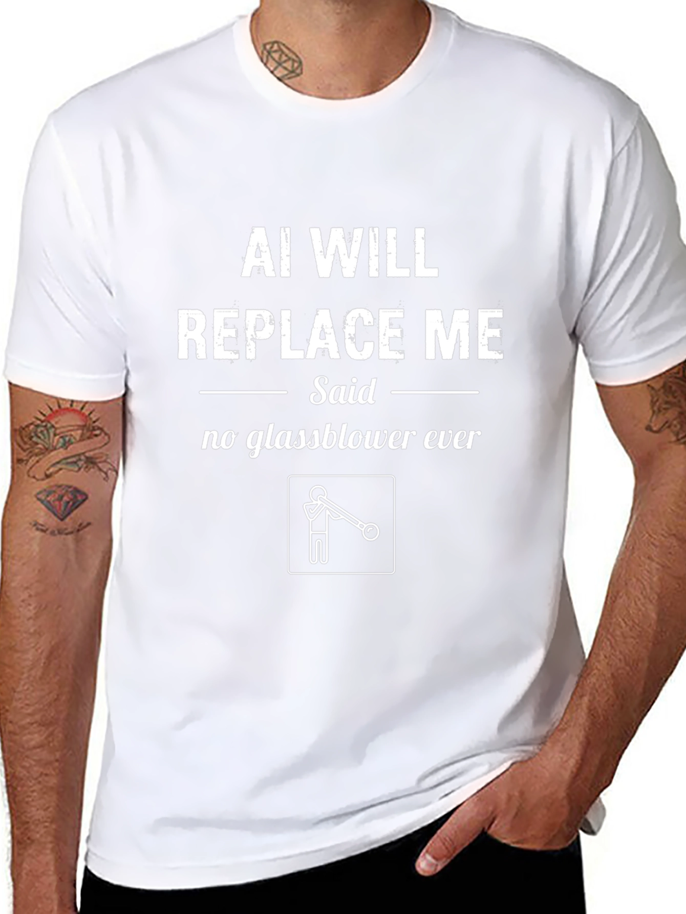 AI Will Replace Me? Funny Glassblower T-Shirt