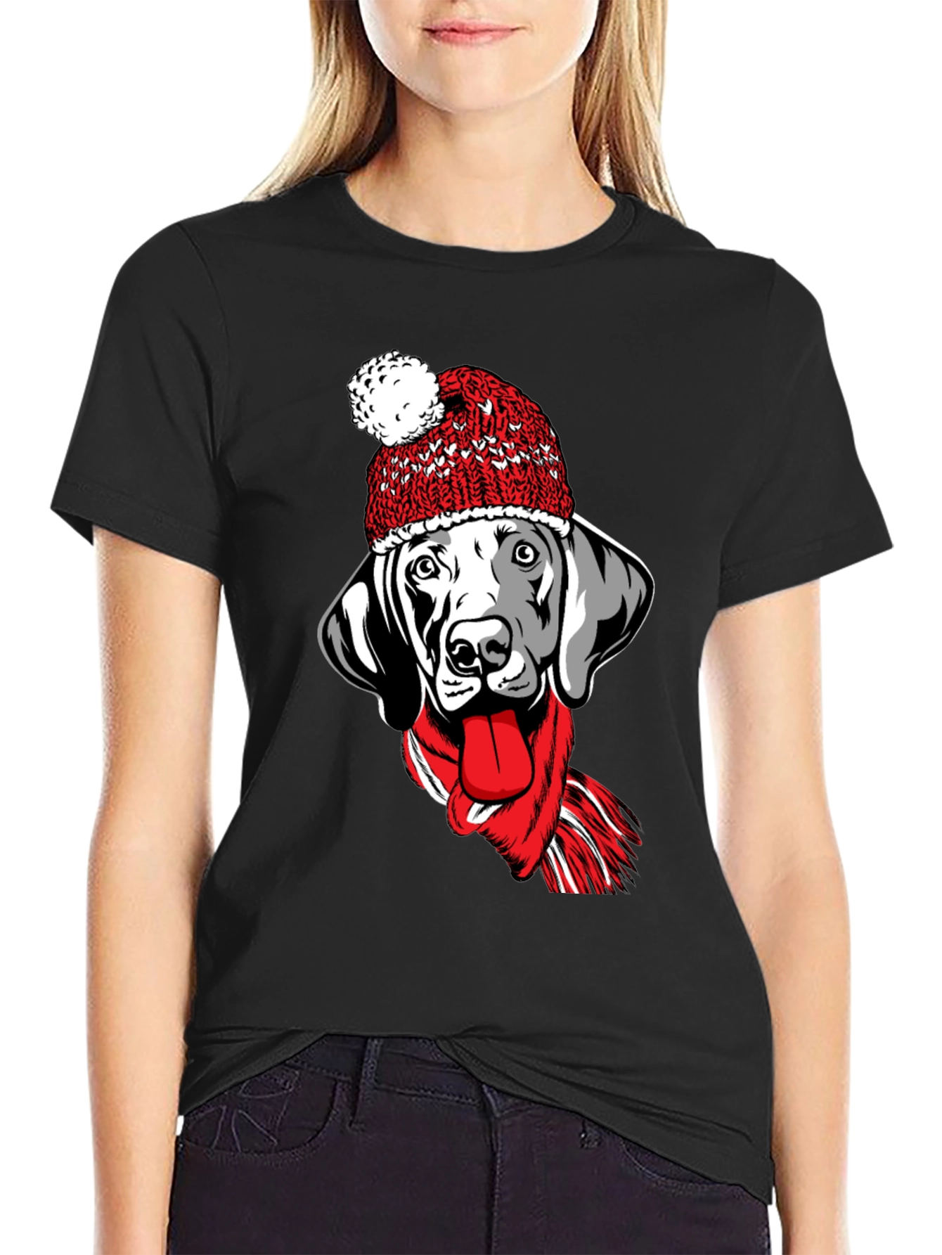 Dog with Hat & Scarf Graphic Tee