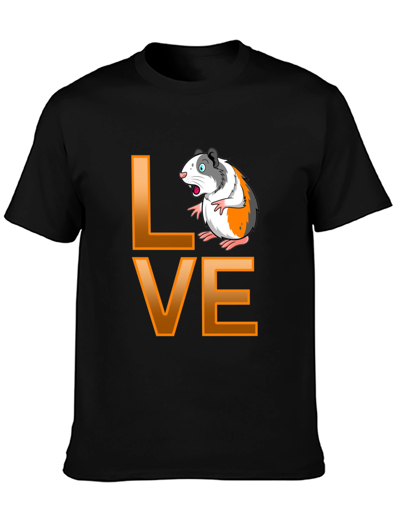 Guinea Pig Love Graphic T-Shirt - Black