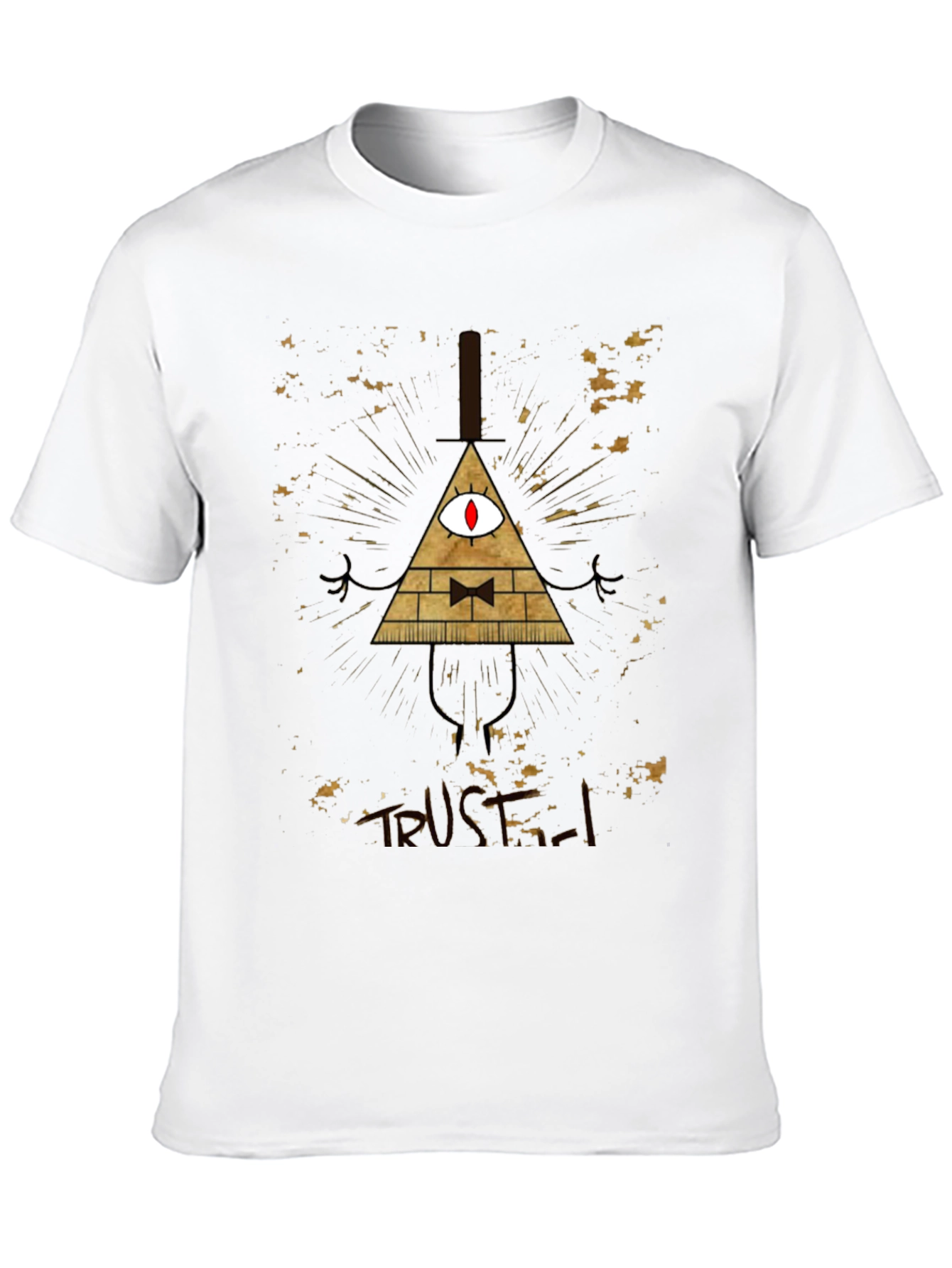 Mens Black Graphic Tee - Bill Cipher Design