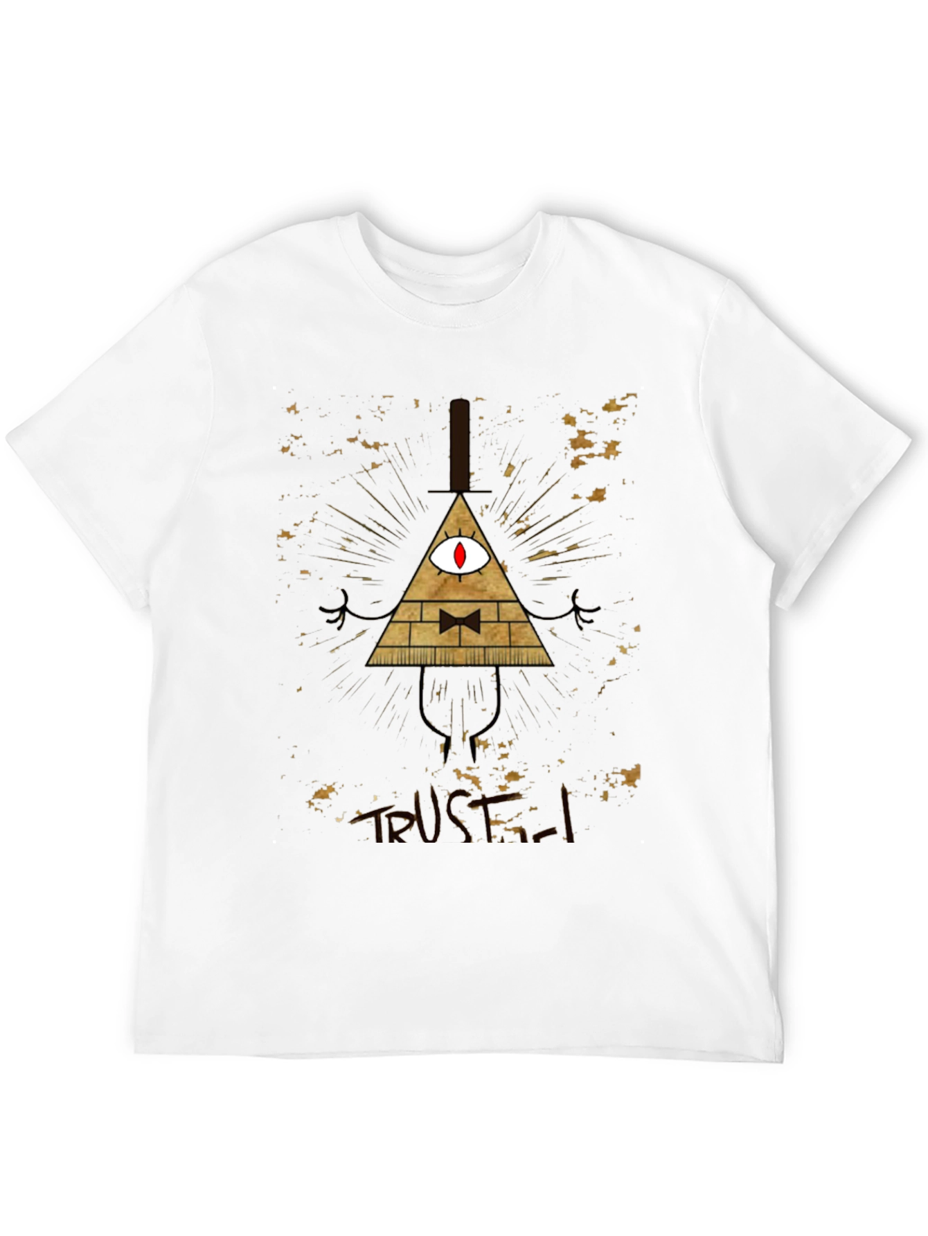 Mens Black Graphic Tee - Bill Cipher Design