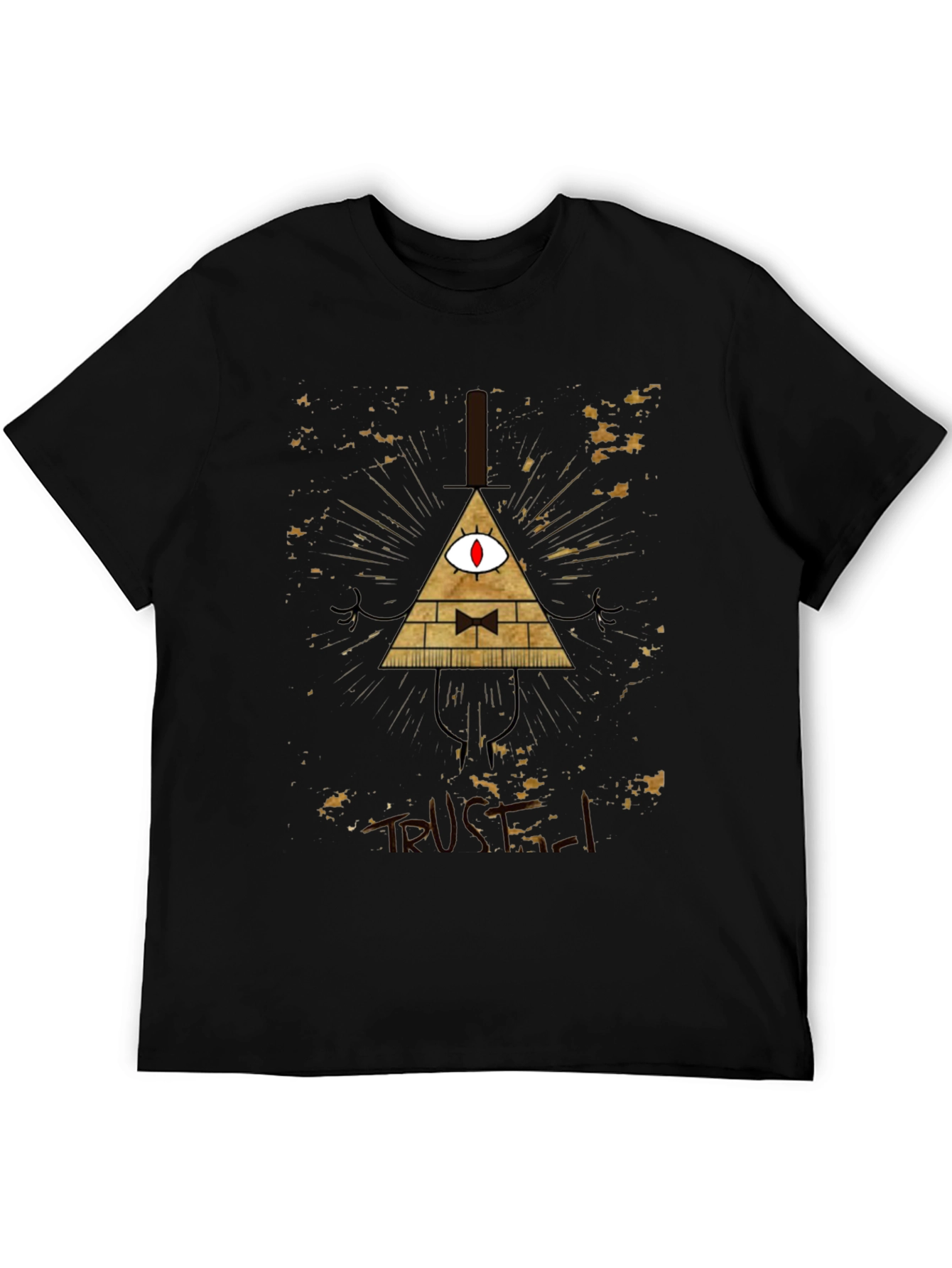 Mens Black Graphic Tee - Bill Cipher Design