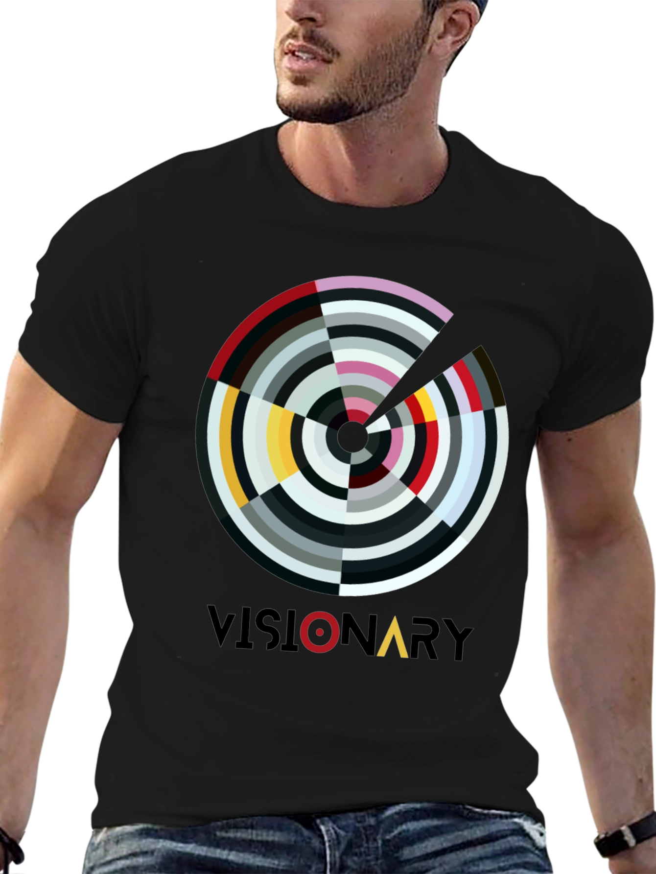 Visionary Graphic Print Black T-Shirt