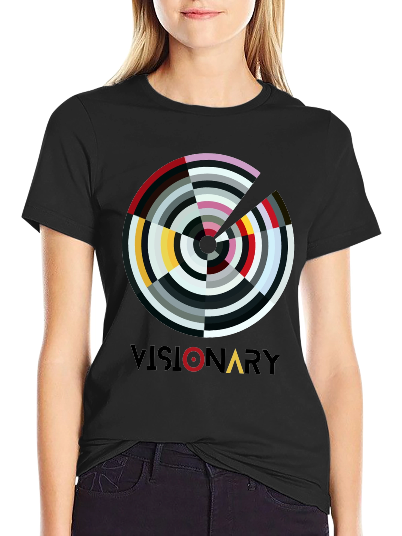 Visionary Graphic Print Black T-Shirt