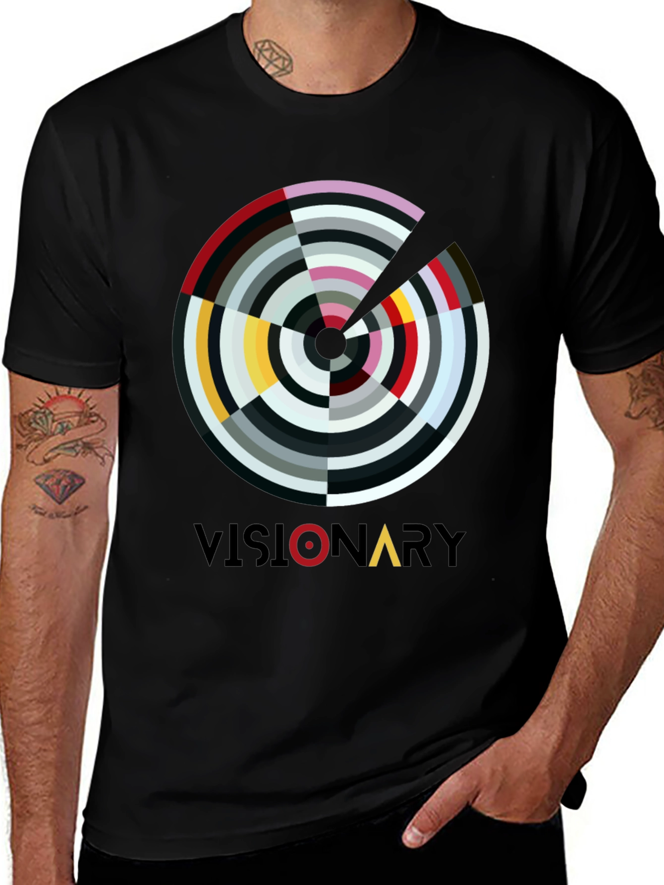 Visionary Graphic Print Black T-Shirt