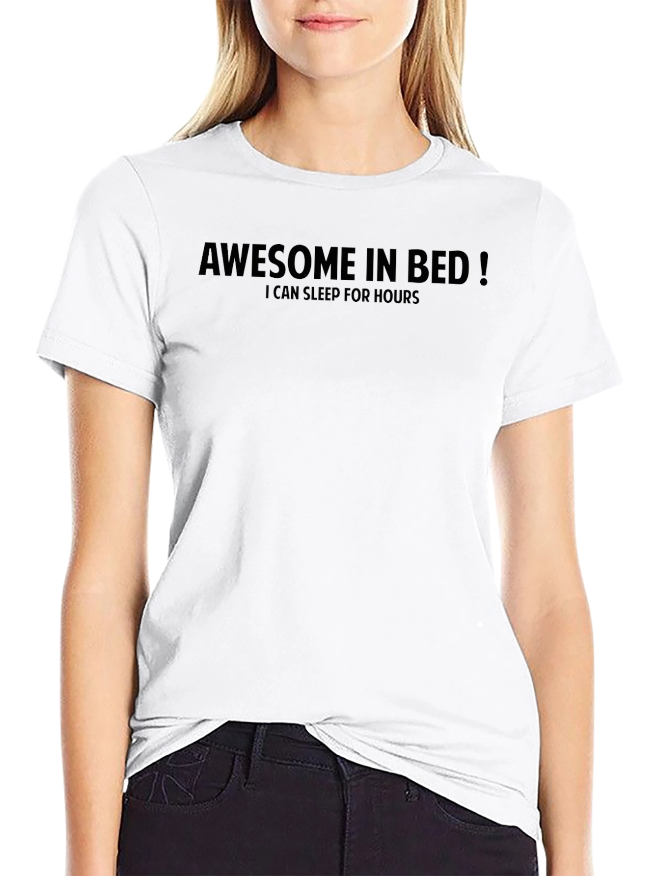 Awesome In Bed - Funny Slogan T-Shirt