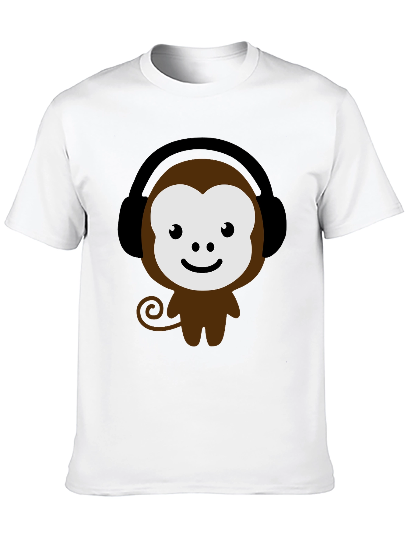 Cute Monkey Headphone Graphic Tee