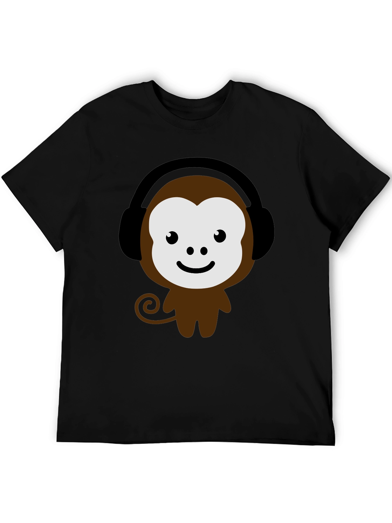 Cute Monkey Headphone Graphic Tee