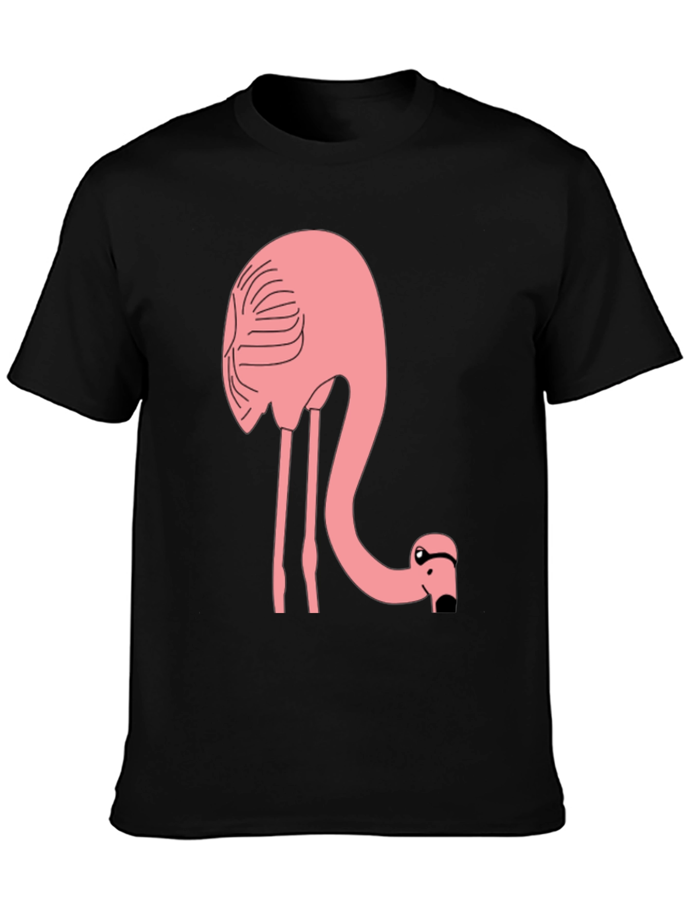 Flamingo T-Shirt - Black Cotton Tee