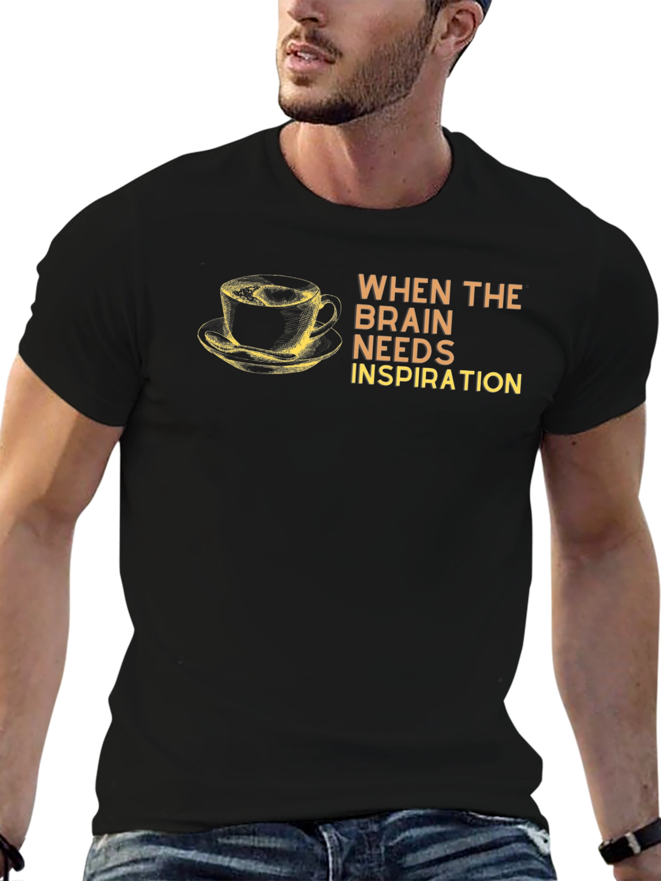 Brain Needs Inspiration Coffee T-Shirt