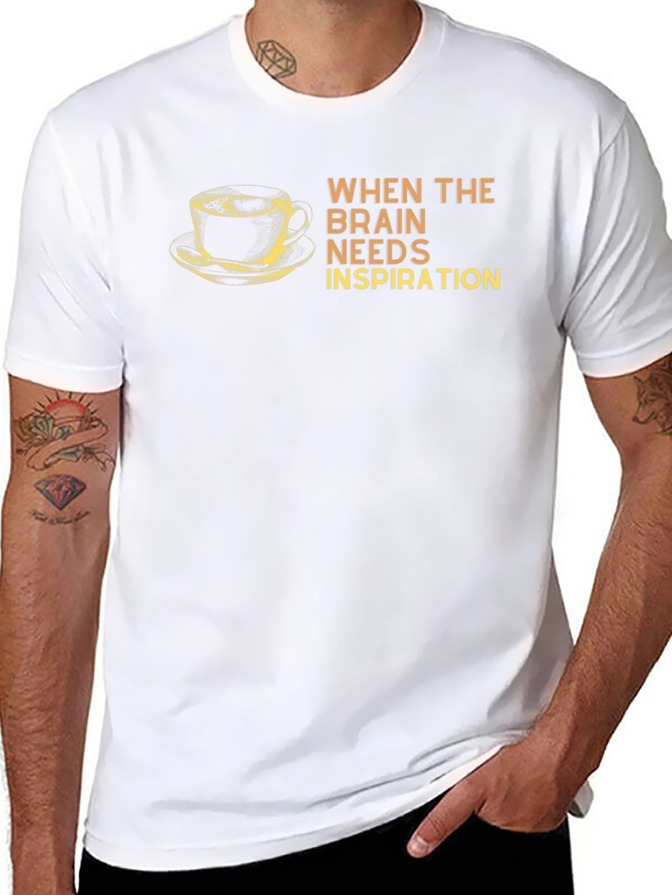 Brain Needs Inspiration Coffee T-Shirt