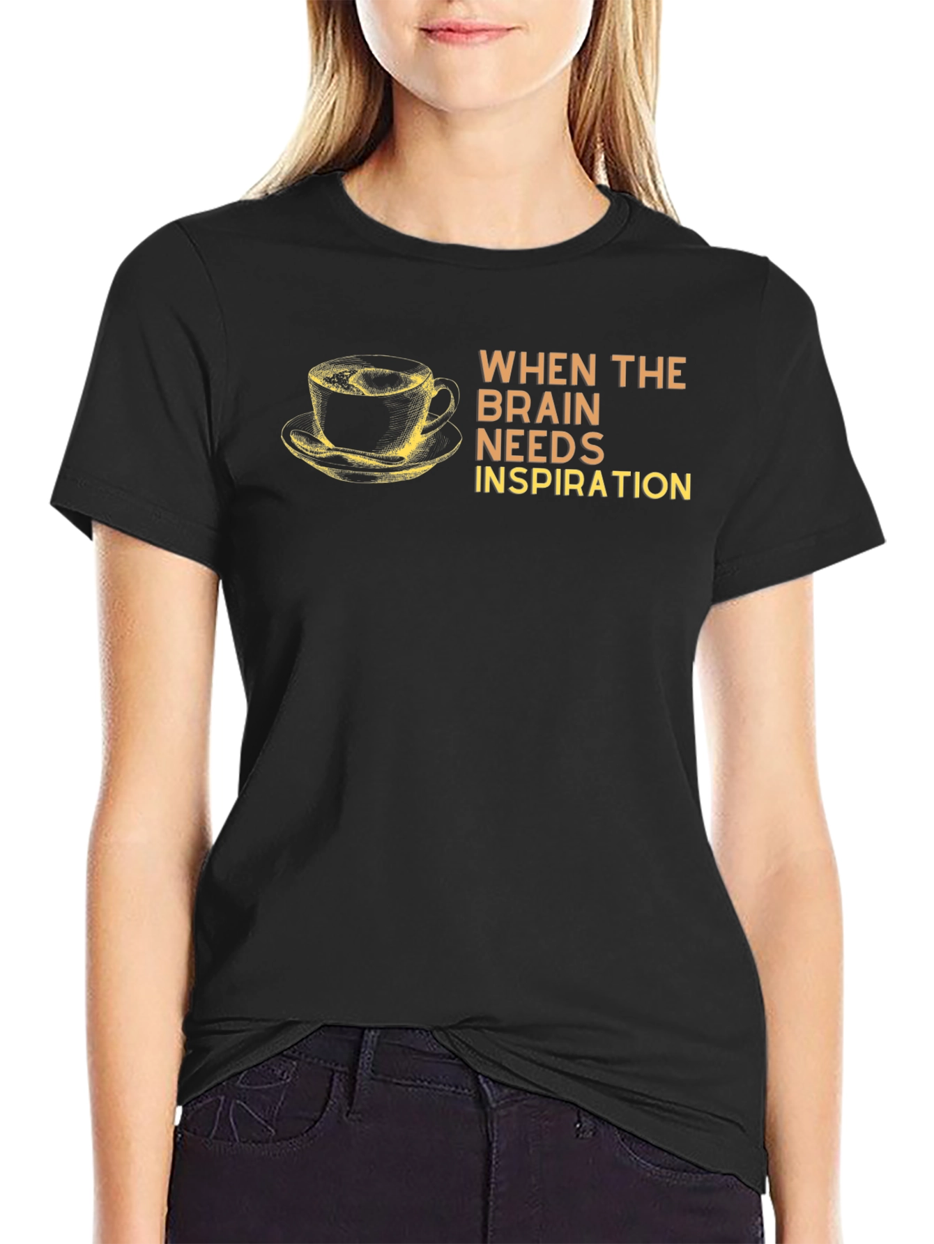 Brain Needs Inspiration Coffee T-Shirt
