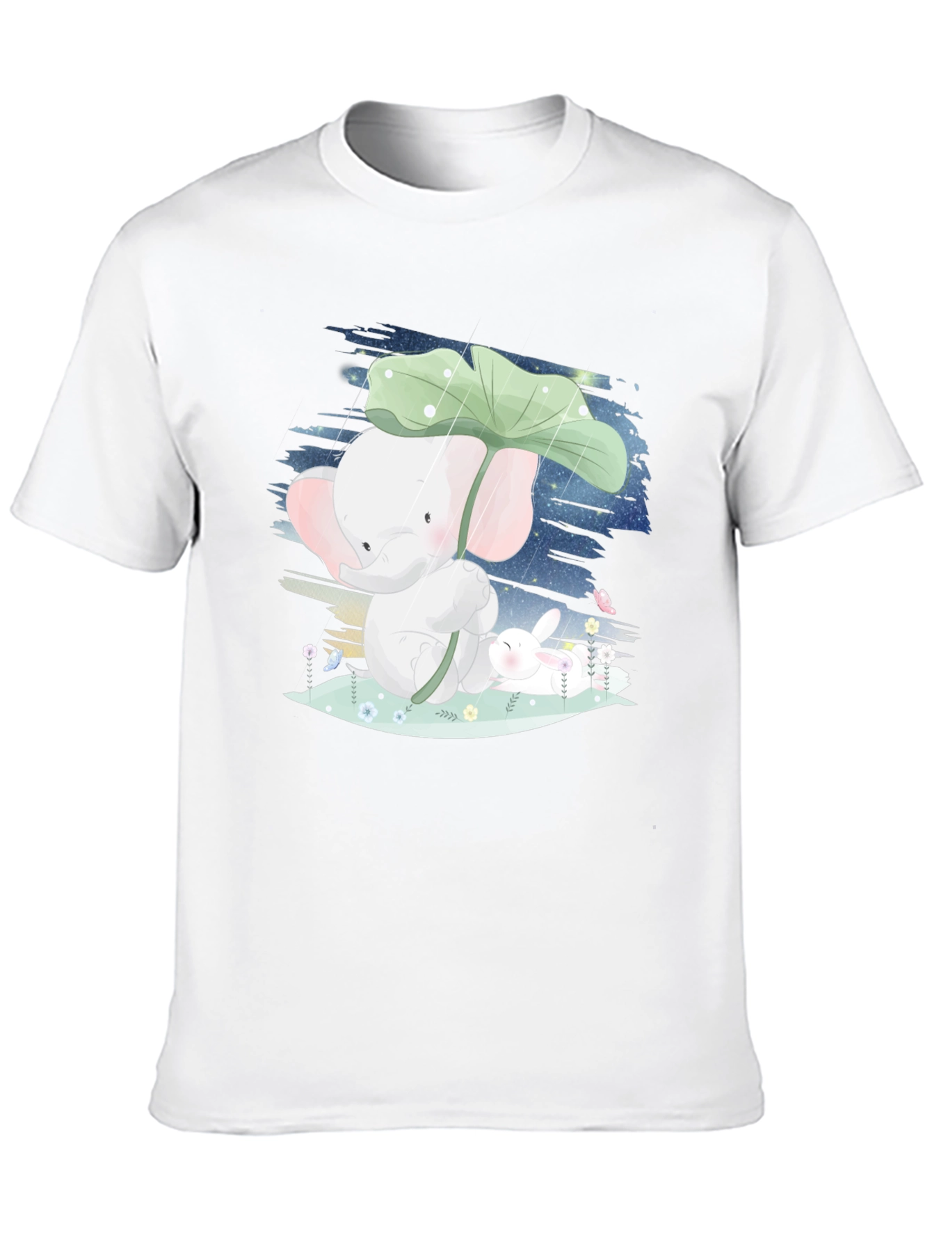 Cute Elephant & Bunny Graphic Tee
