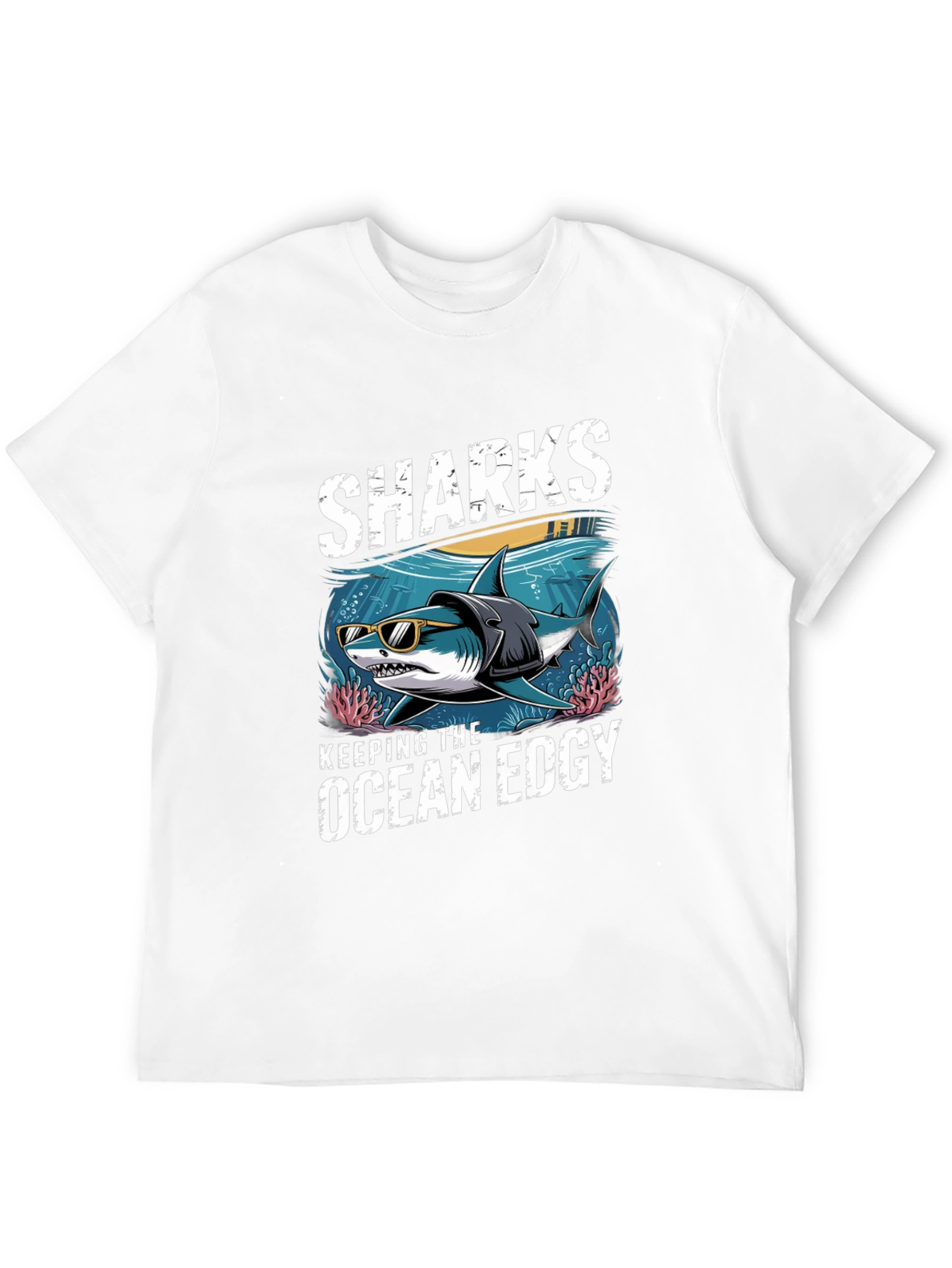 Edgy Shark Graphic Tee - Keeping the Ocean Edgy